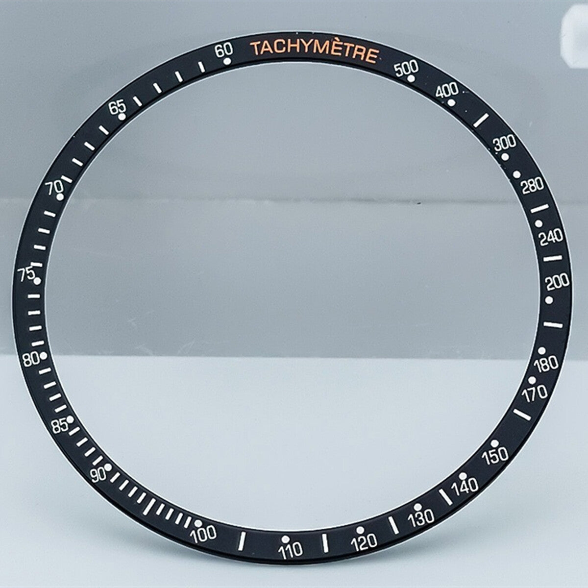 38.5mm Aluminum Alloy Black Ring+White Font Watch Bezel for Omega Speedmaster