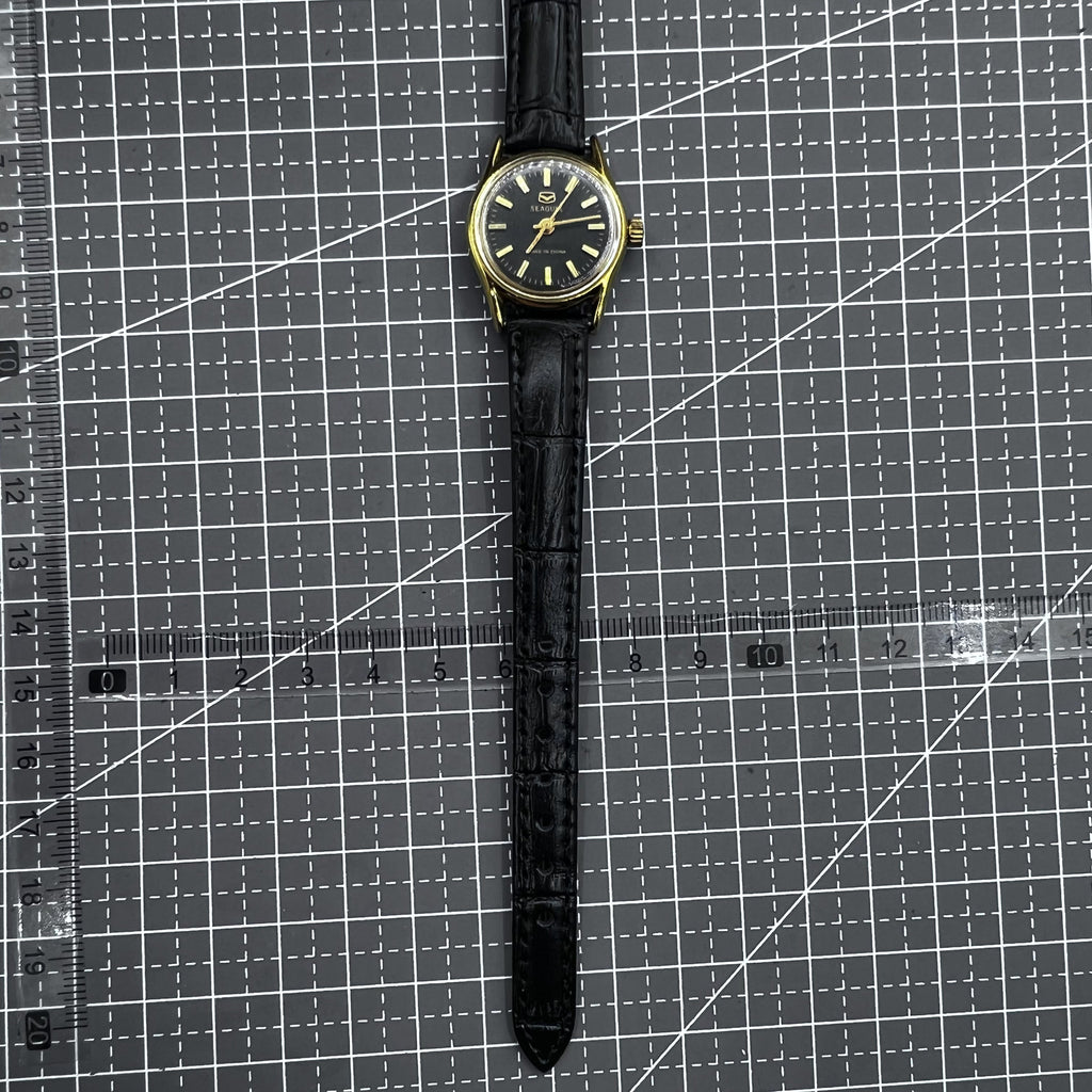 Black Round Case Golden Nail Tianjin Seagull Manual Mechanical Ladies Watch