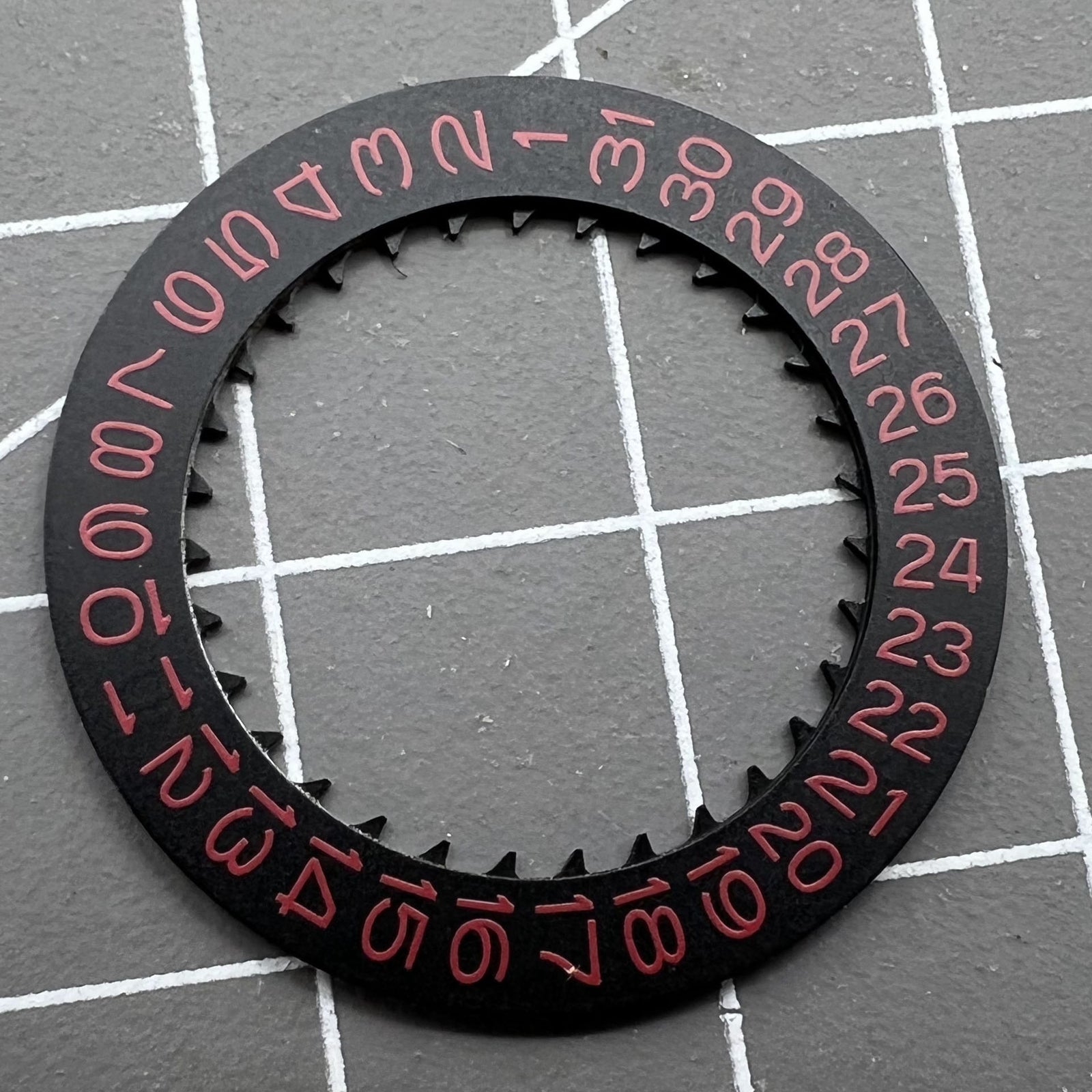 Black Date Disk Wheel Red Font for Movement NH36 NH35 Date@3 Crown@3.8