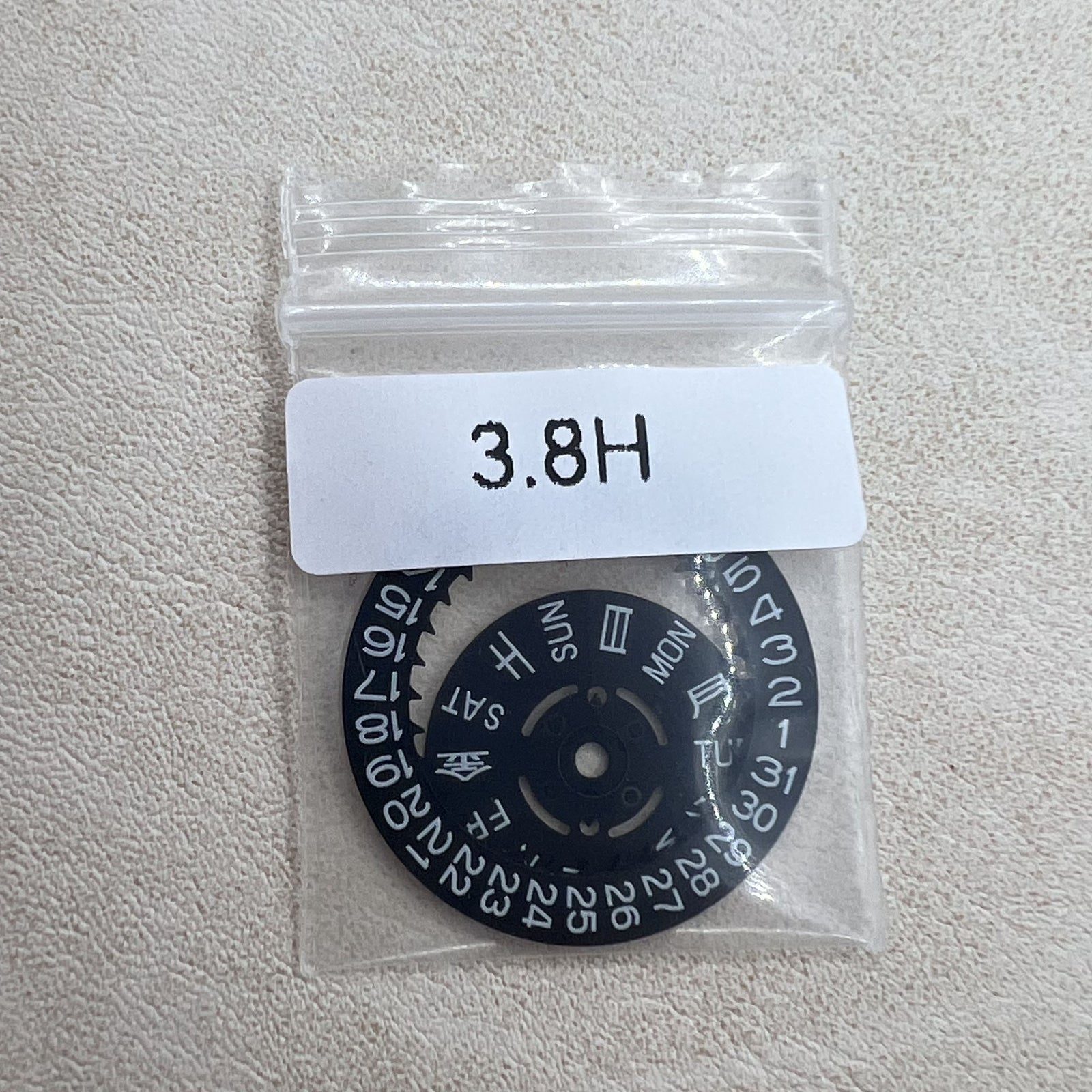 Green Lume Black Date Disk Wheel Week Wheel for Movement Seiko NH36 Date@3.8