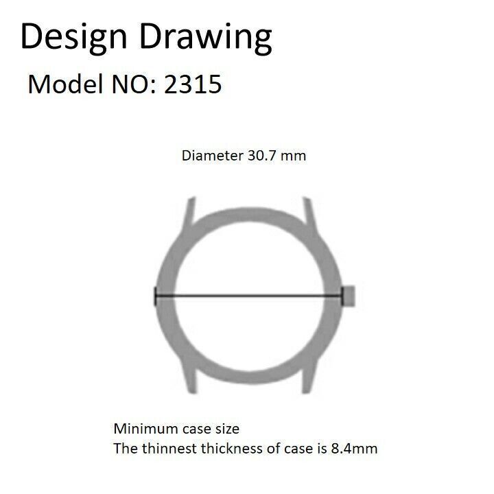 Miyota 2315 Japan Quartz Movement Date at 6