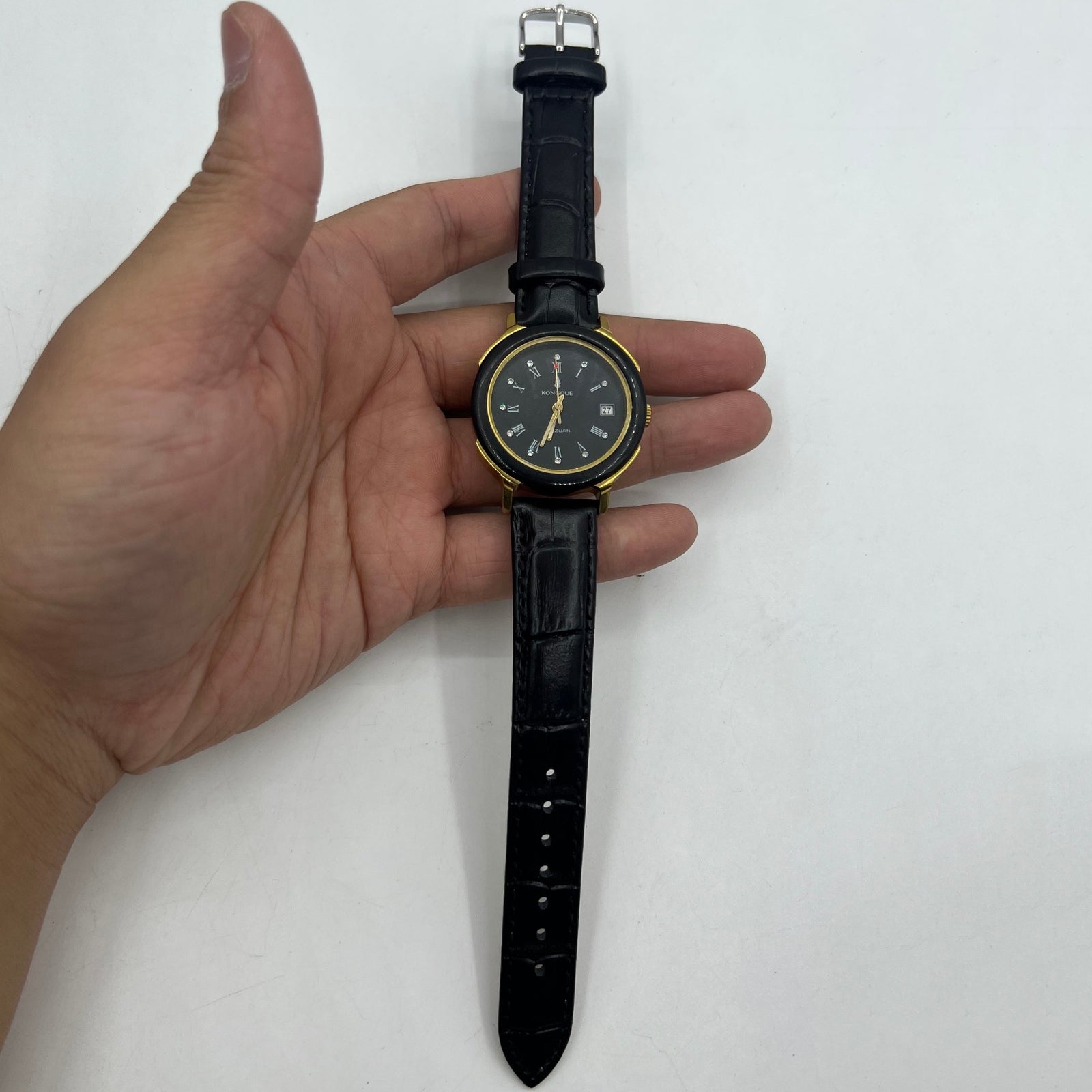 37mm Kongque Automatic Mechanical Watch 33 Jews Black Dial with Roman Numerals