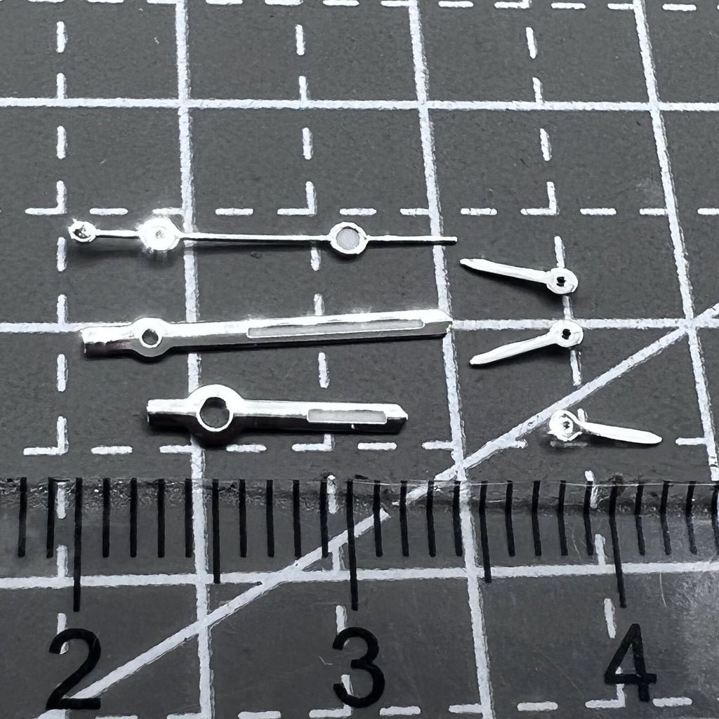 2 Sets/Pack Arrow Shape Silver Trim Green Luminous Hands for VD53 VD54 VD57