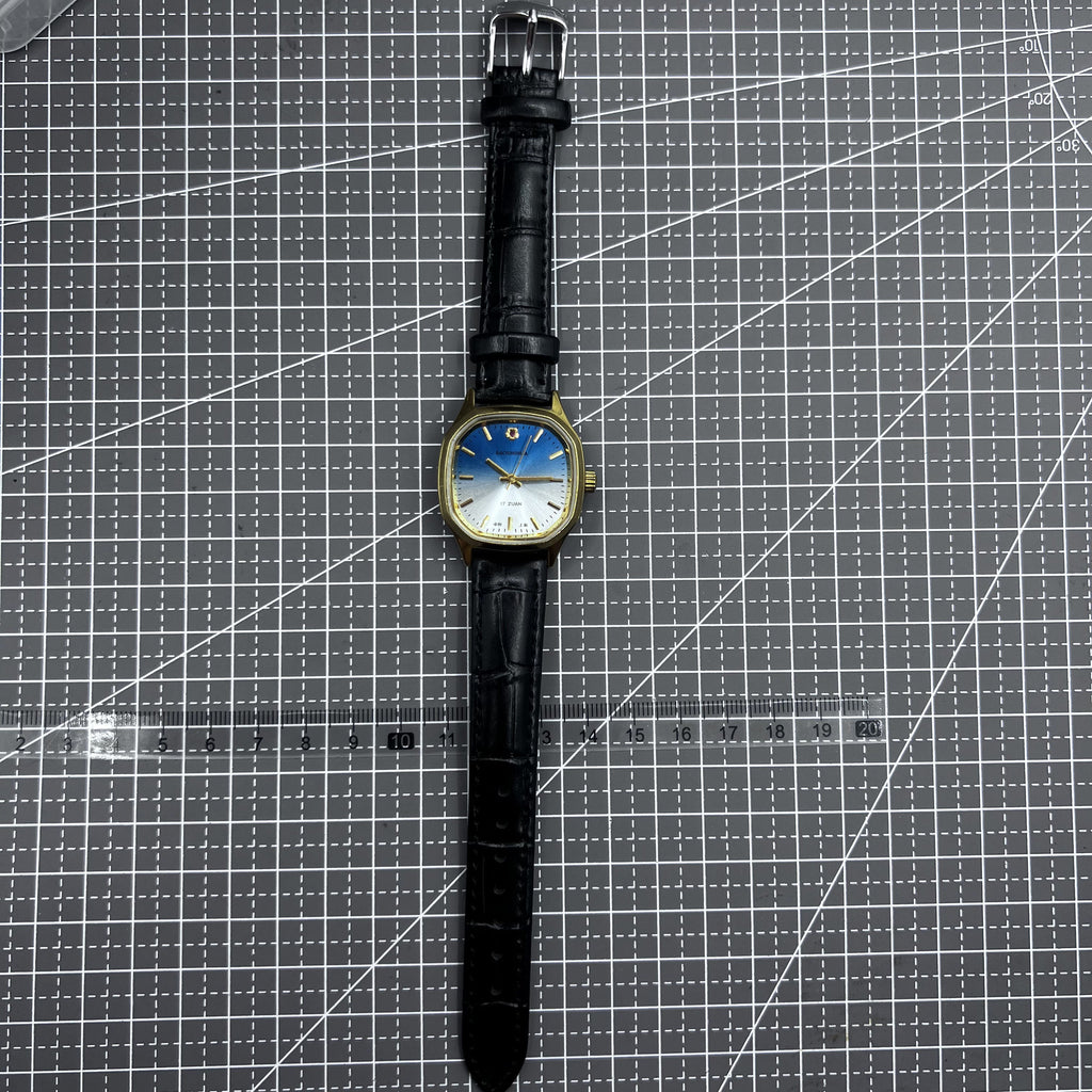 Shanghai 33mm Manual Mechanical Watch Golden Nail Blue Dial Square Case 17 Jews