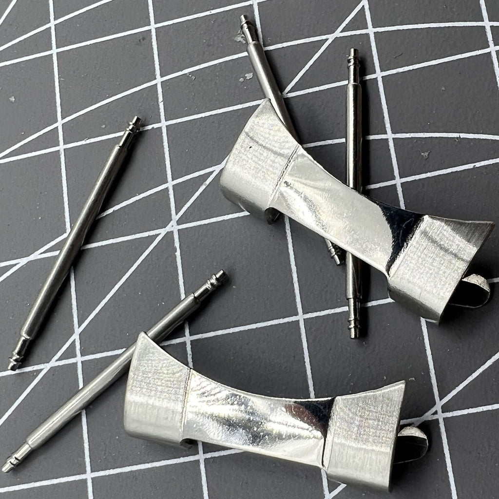 3 Sets Stainless Steel Curved End Links Spring Bars Bracelet Watch Band Strap