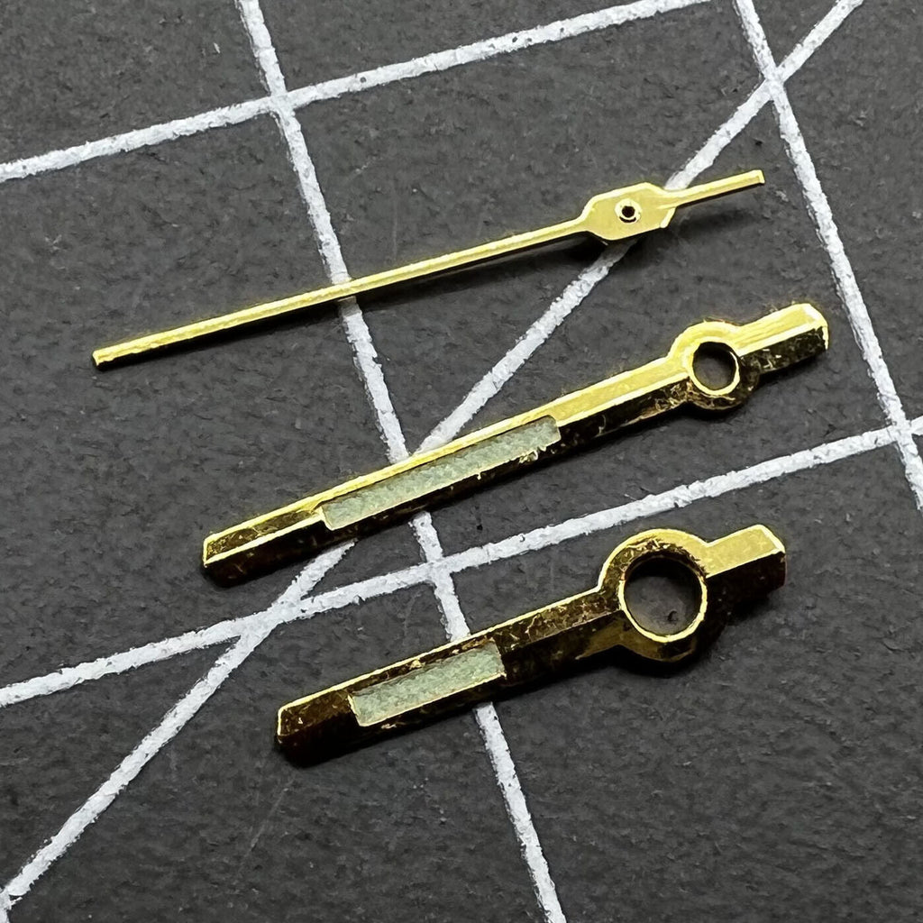 2 Sets/Pack Golden Trim Green Luminous Hands for Movement Orient 46941 46943