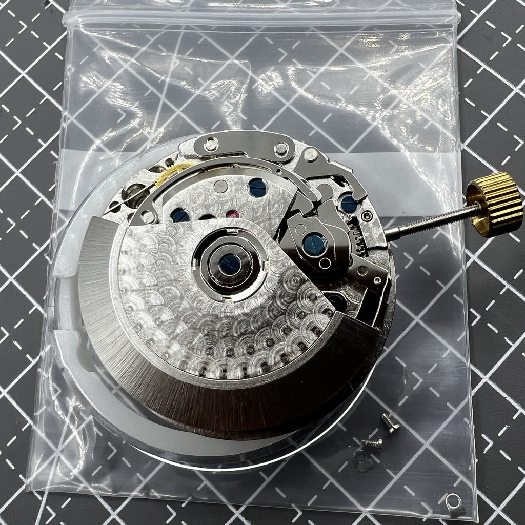 7750 Black Dial Chronograph Movement 3 Hands Small Second @9 Day Date