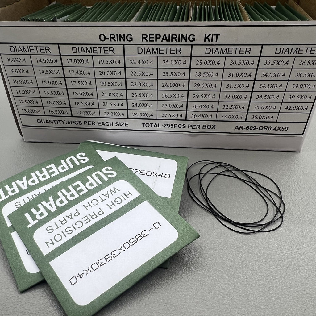 59 Sizes 295pcs 0.4mm Thickness Waterproof O Ring Kit Watch Back Gasket Washers