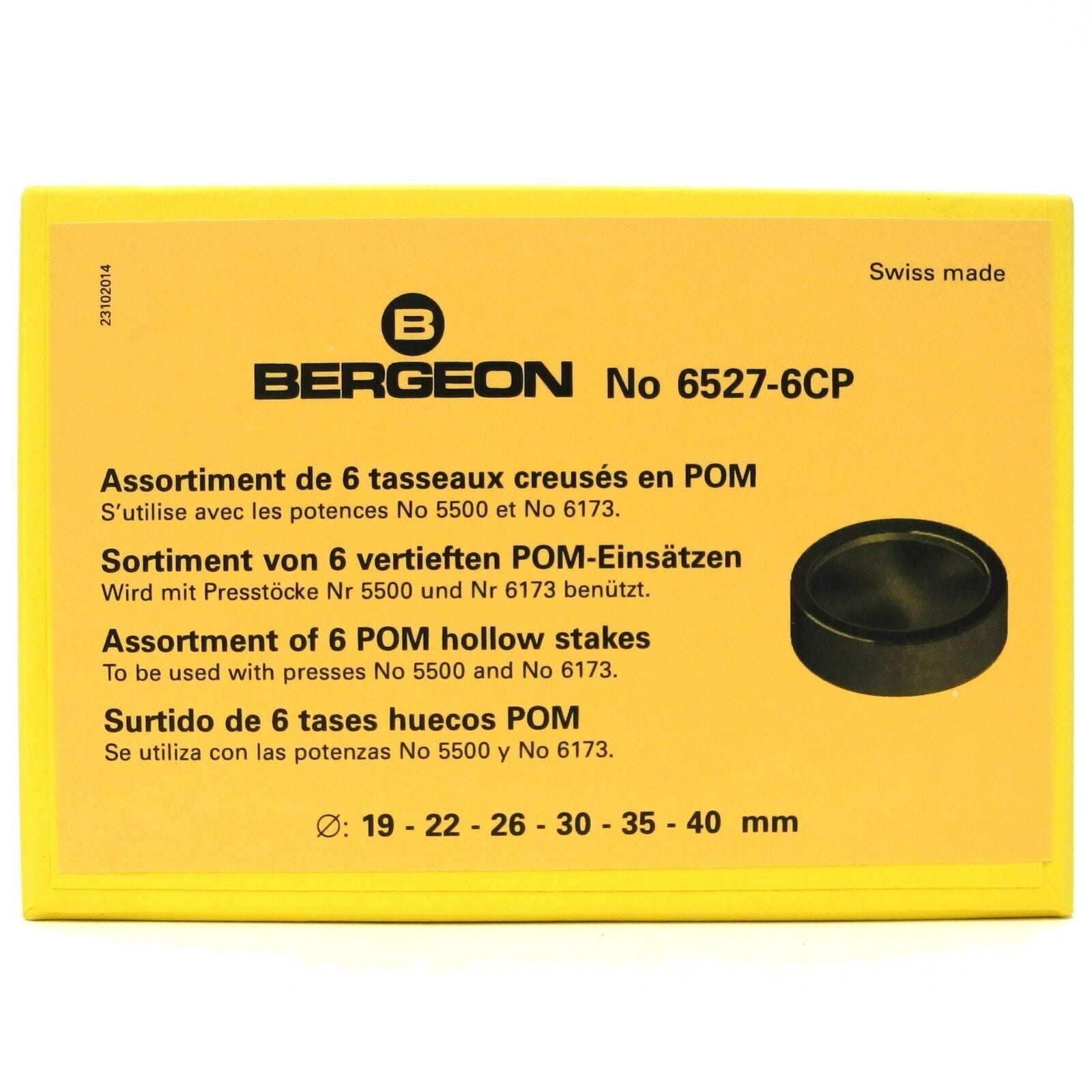 Bergeon 6527-6CP Glass 19-40mm Fitting Dies For Domed Mineral Watch Glasses