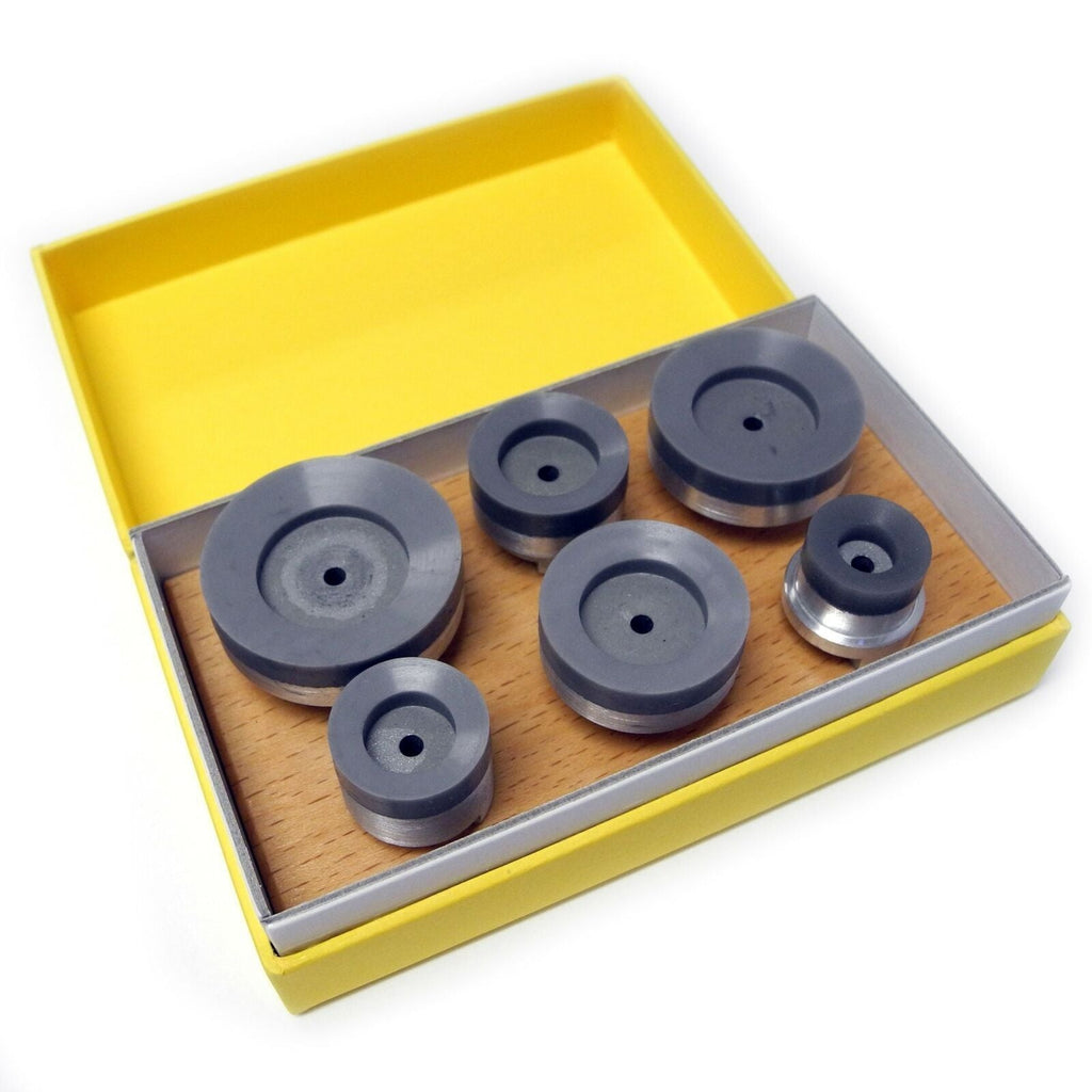 Swiss Bergeon 5700-62-6 Die Set Of 6 Suction Upper Dies Round Heads In Adiprene