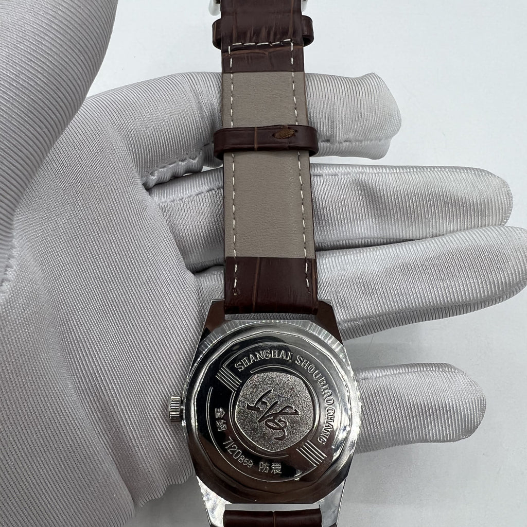 38mm Shanghai Factory Made Manual Mechanical Watch White Dial 3 Hands 19 Jews