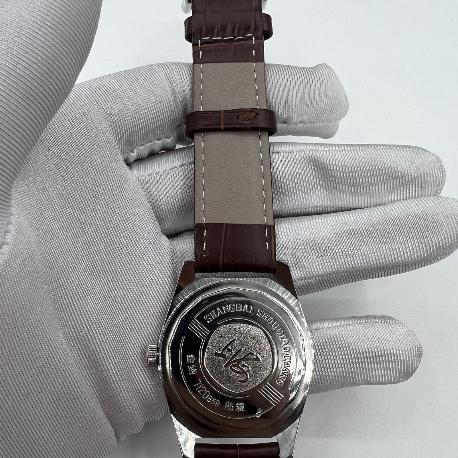 38mm Shanghai Factory Made Manual Mechanical Watch White Dial 3 Hands 19 Jews