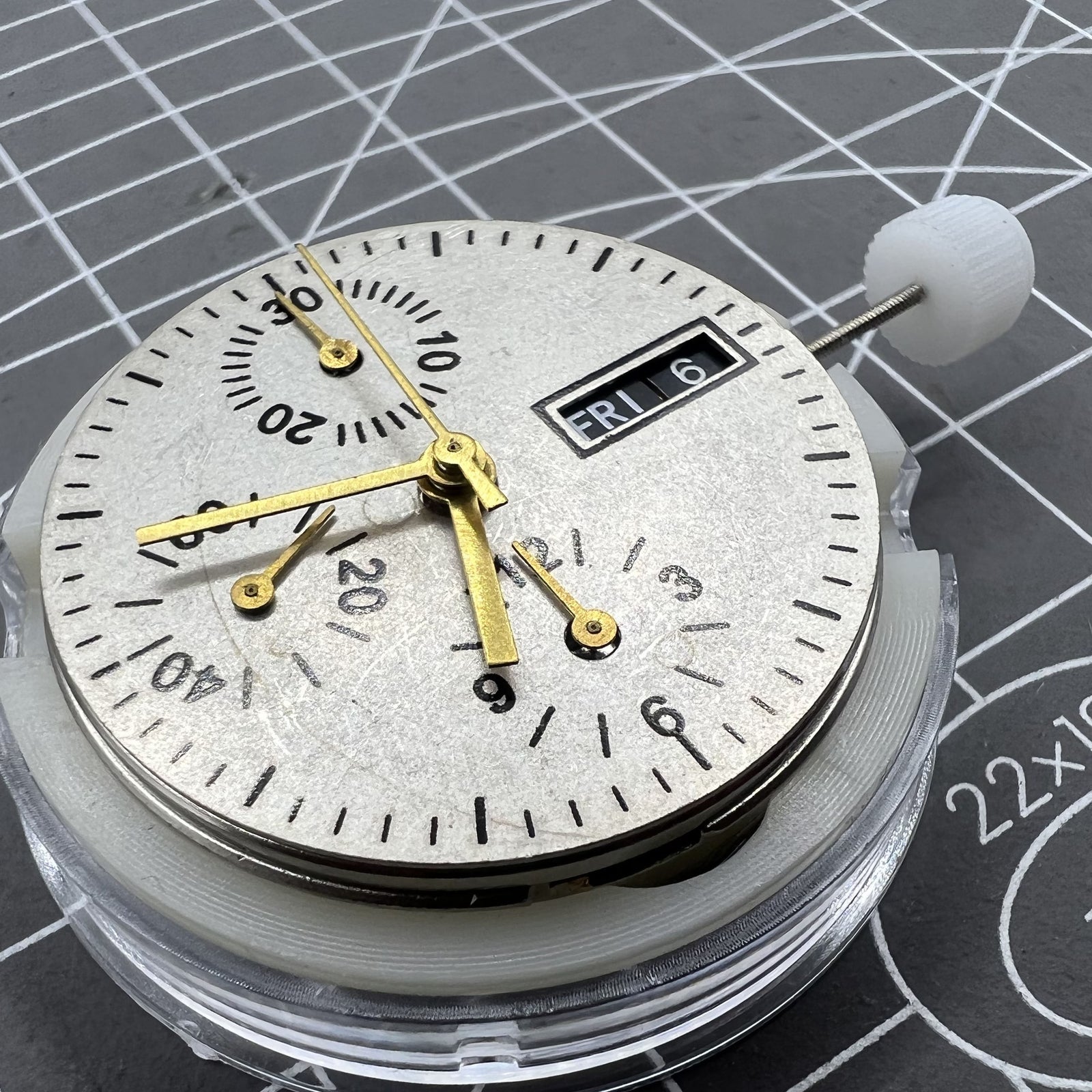 Shanghai 7750 Automatic Mechanical Movement Black Day Date Small Second@9
