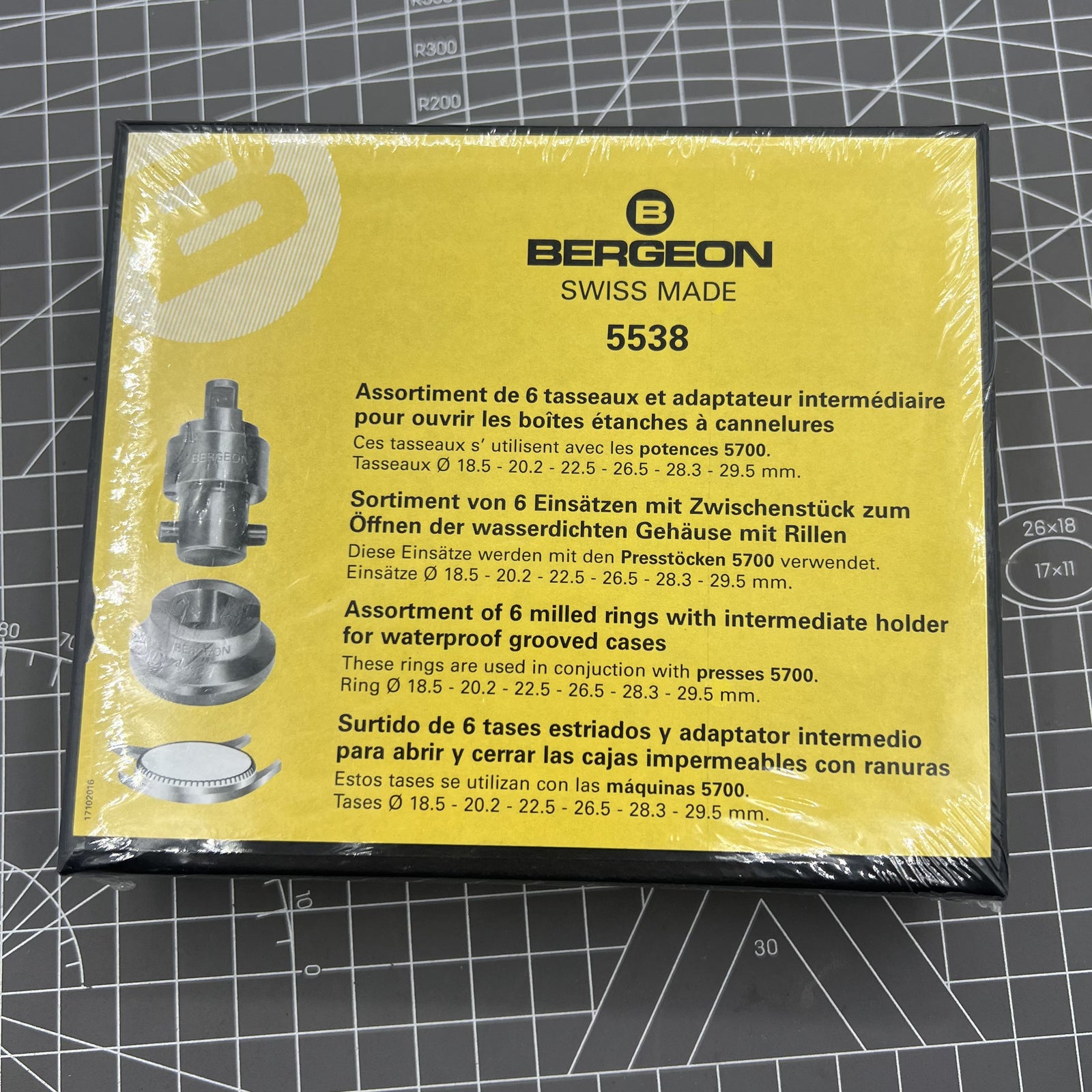 Bergeon 5538 6 Chucks With Intermediate Holder For Waterproof Grooved Cases