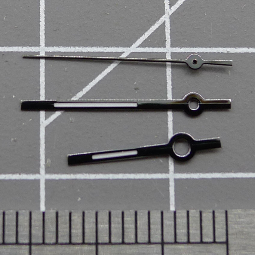 2 Sets 13.5mm Shined Black Trim Lume Hands for Miyota 2315 2035 2036 2115 2305