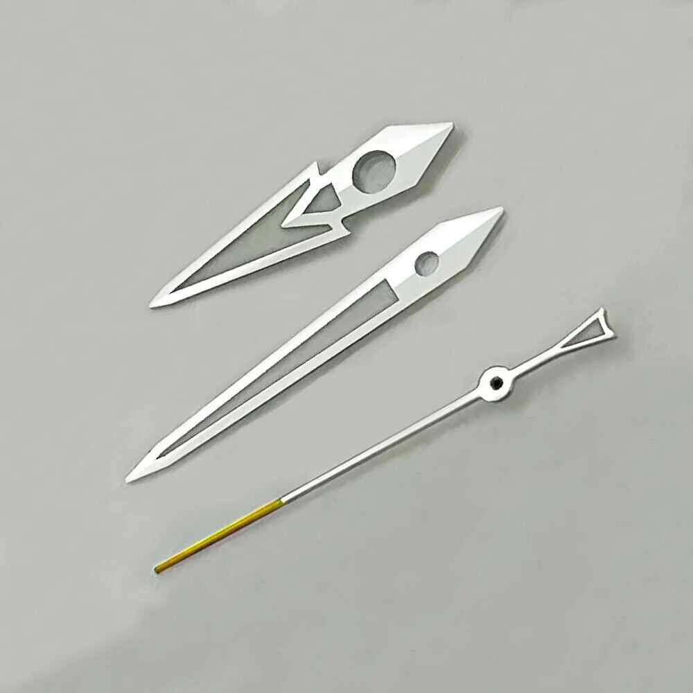2 Sets/Pack C3 Luminous Silver Trim Yellow Pointed Second Hand for NH36 Movement