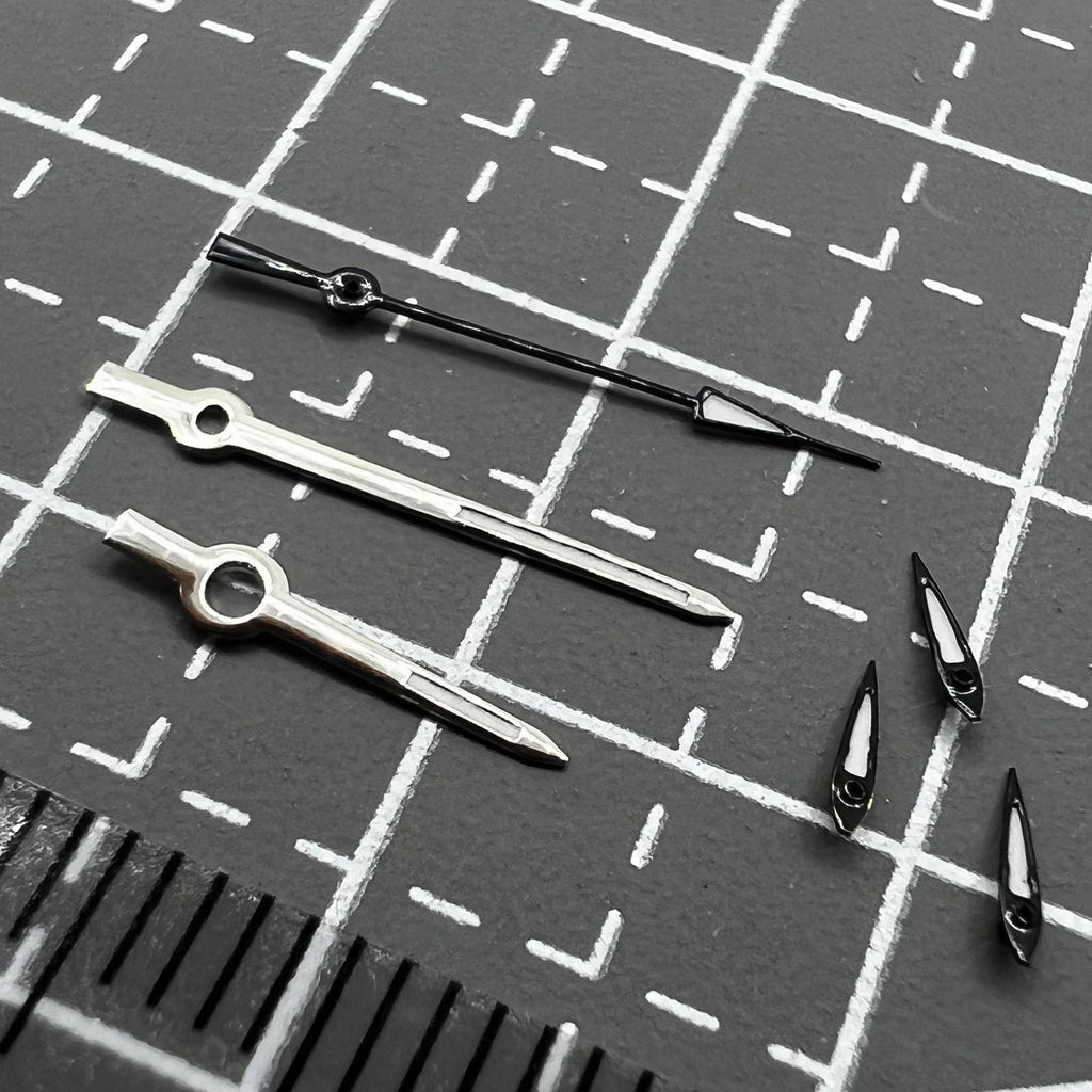 2 Sets Silver Black Trim Lume Hands for Miyota OS10 OS20 OS22 OS60 OS80 OS11