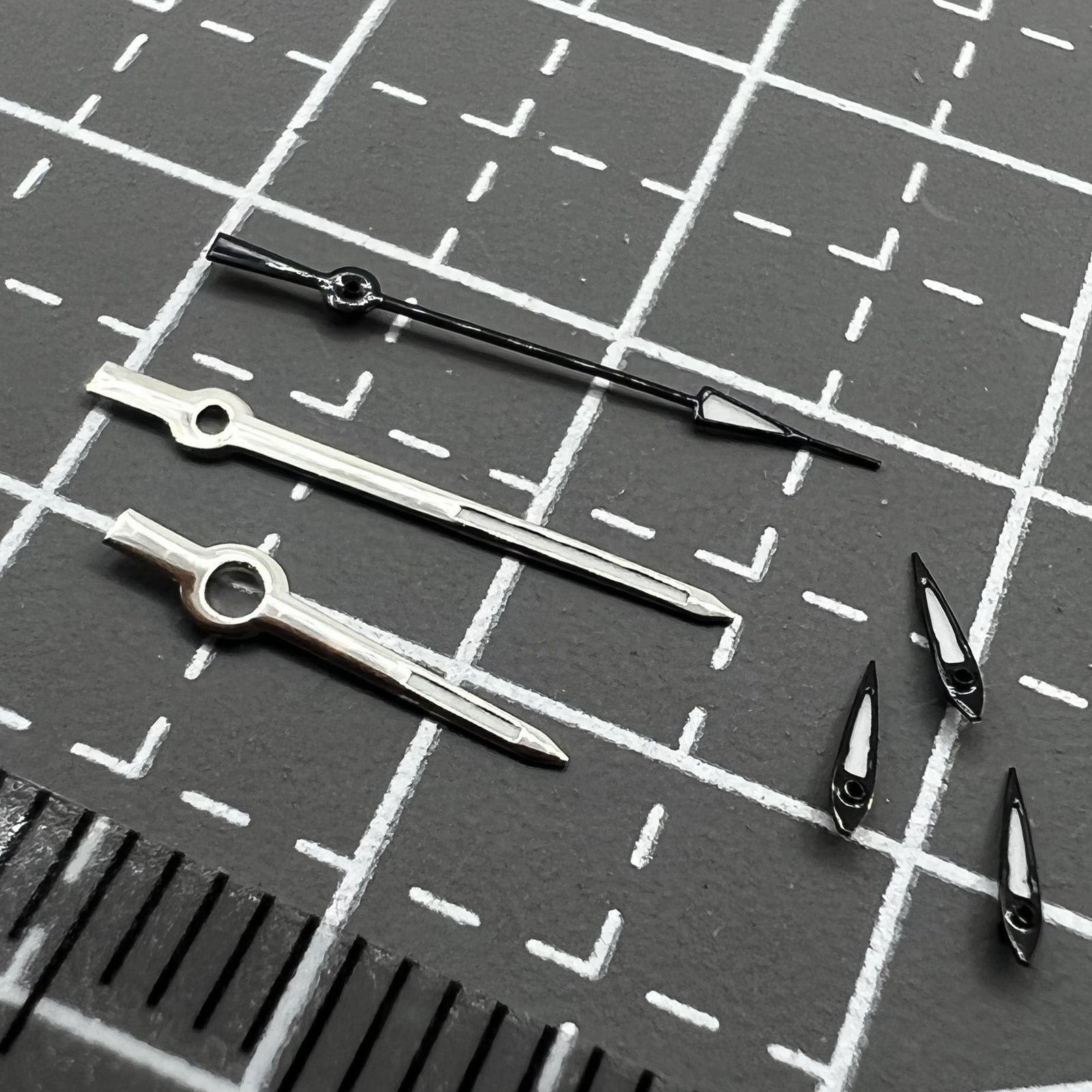 2 Sets Silver Black Trim Lume Hands for Miyota OS10 OS20 OS22 OS60 OS80 OS11