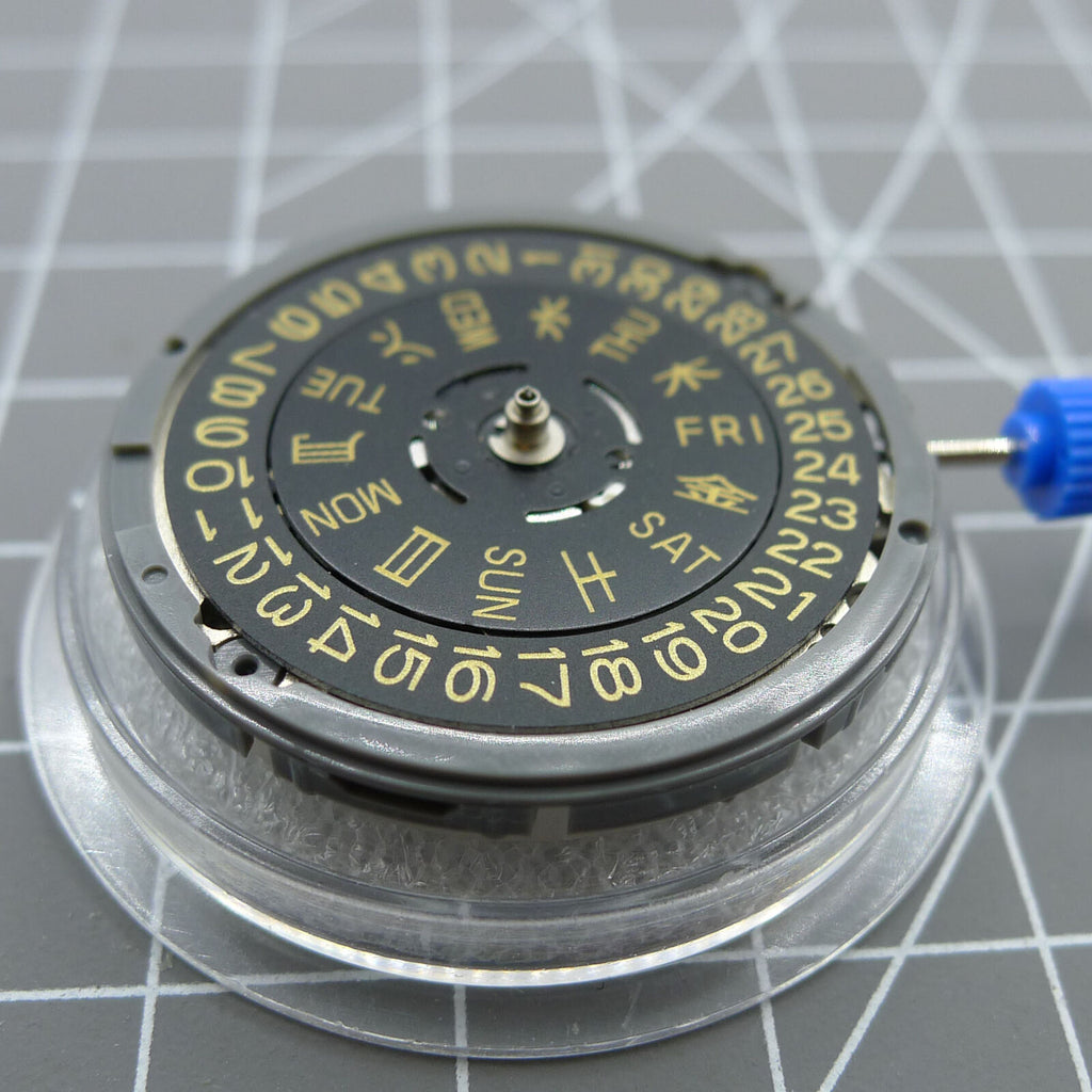 Seiko NH36 Crown@3.0 Automatic Mechanical Movement Black Dial Golden Font