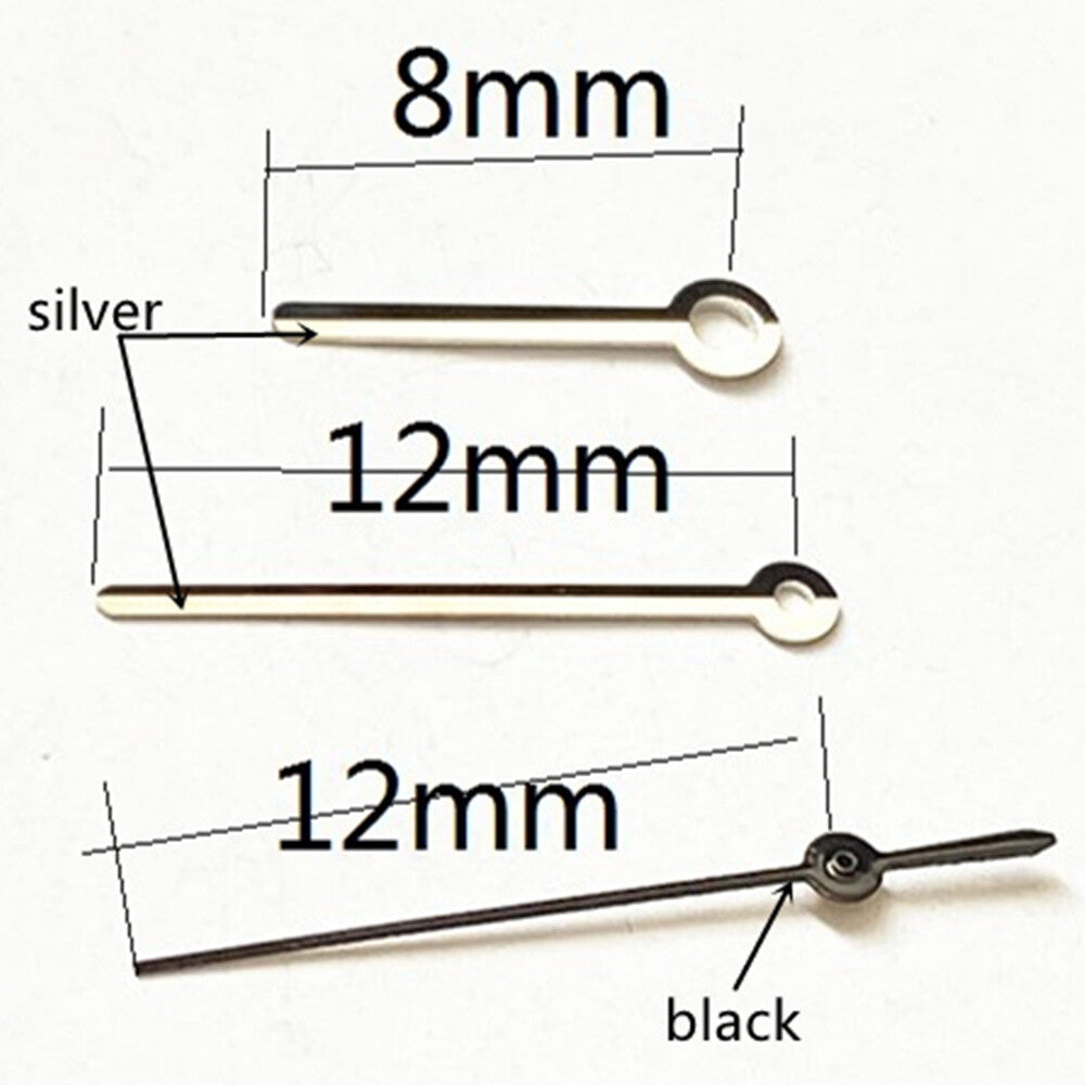 12mm Black Second Hand Watch Hands for Miyota 2315 2035 2036 2115 2305