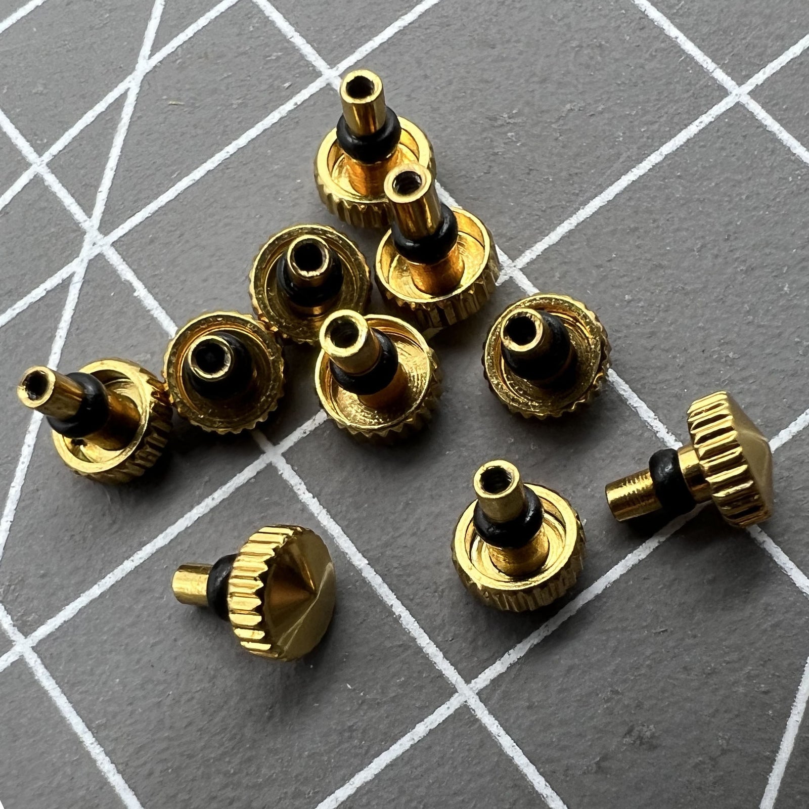 5 PIECES Golden Watch Crowns Fit for Orient Watch Movement Part