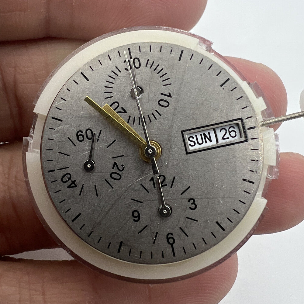 New China SHANGHAI 7750 Automatic Mechanical Movement Day Date Small Second@9