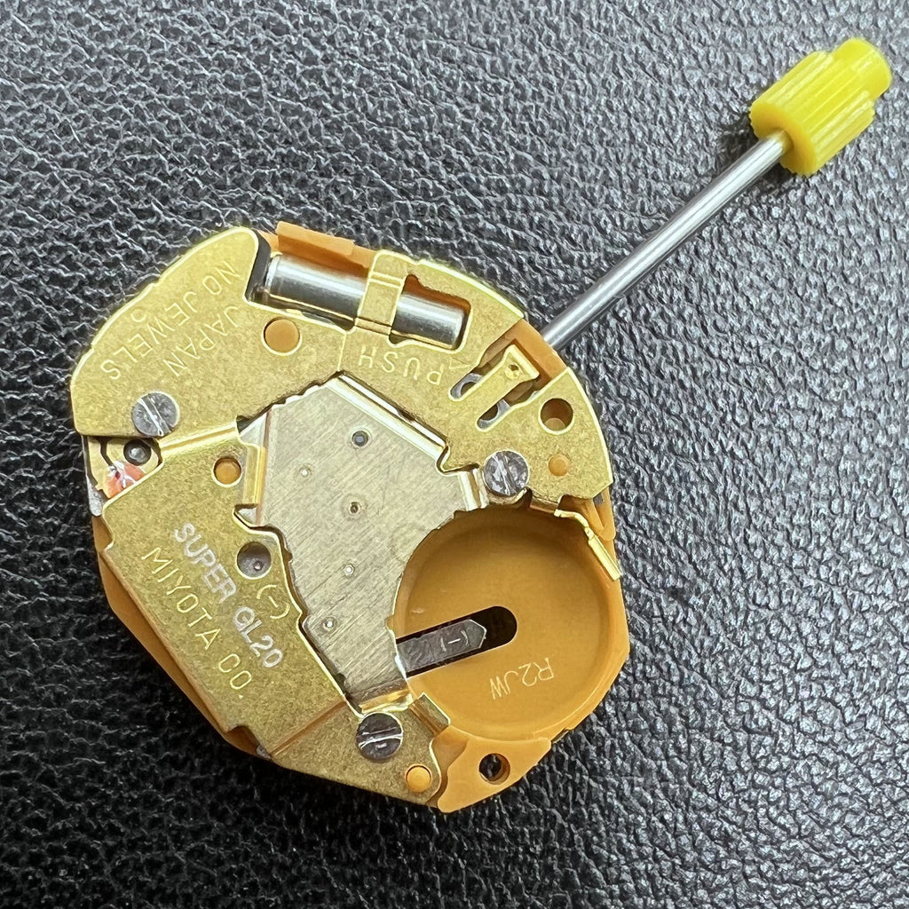 2 PIECES Japan Miyota GL20 Golden Quartz Movement 2 Hands