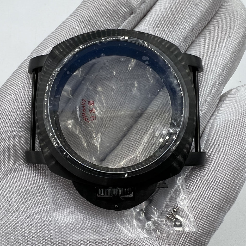 44mm 316L Black Sapphire Glass Watch Case for Seagull ST3600/ST3621/ETA6497/6498