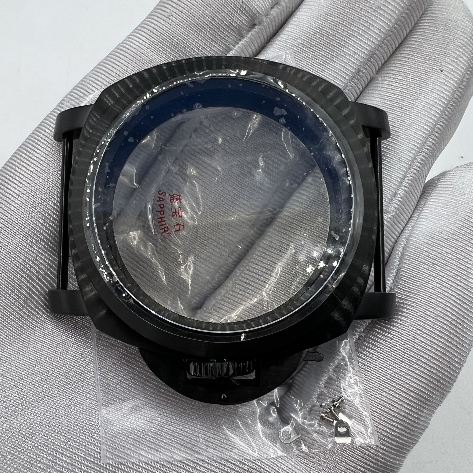 44mm 316L Black Sapphire Glass Watch Case for Seagull ST3600/ST3621/ETA6497/6498