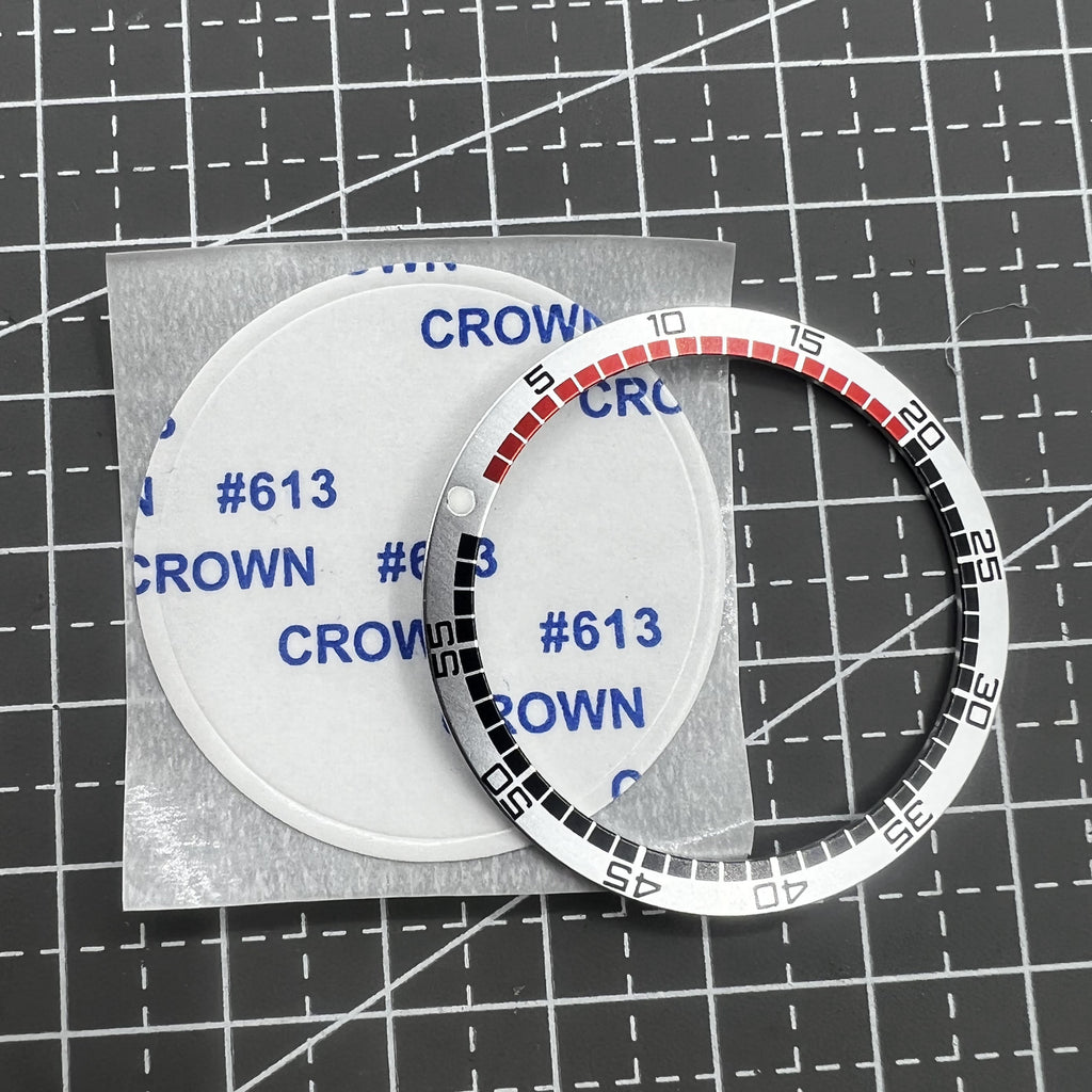 38mm/31.5mm White Flat Racing Type Aluminium Watch Bezel SKX007