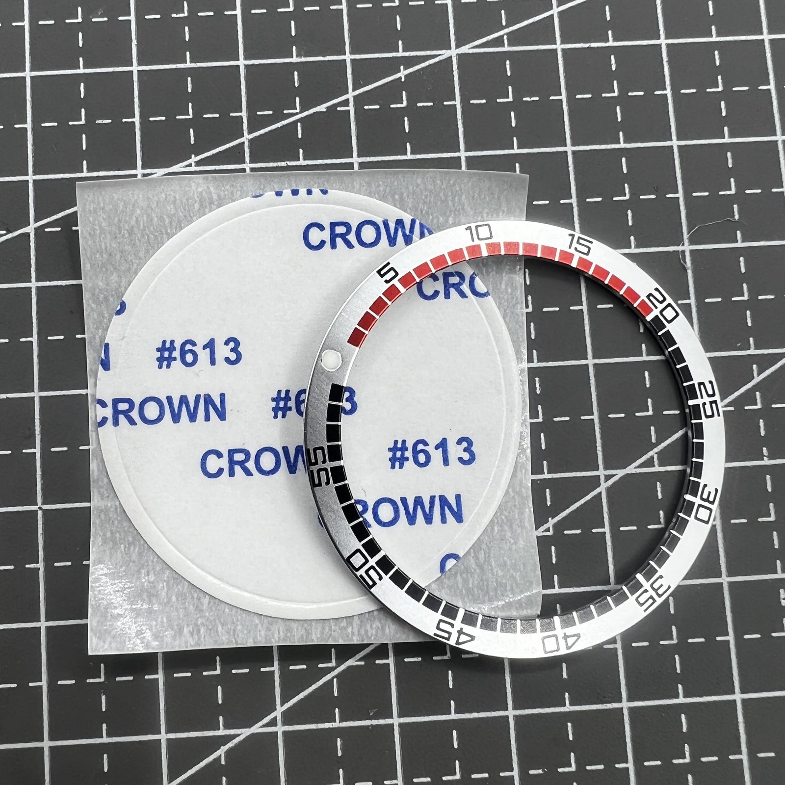 38mm/31.5mm White Flat Racing Type Aluminium Watch Bezel SKX007