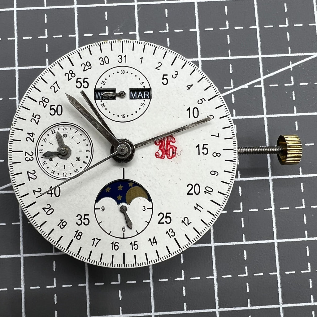 Multifunctional Automatic Mechanical Movement 8 Hands Dandong 7751 Movement