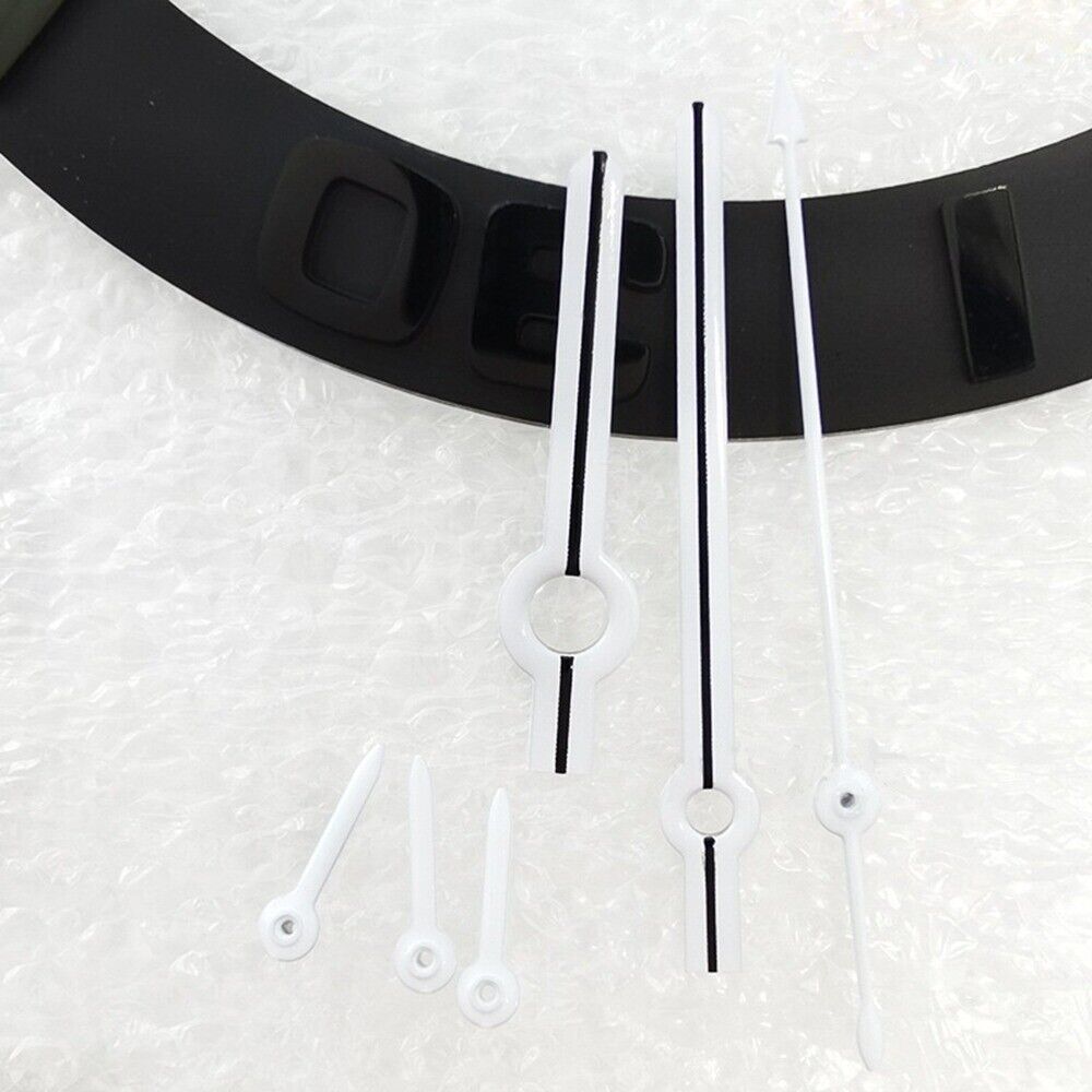 2 Sets/Pack White Trim Black Painted Watch Hands Green Lume for VK63 Movement
