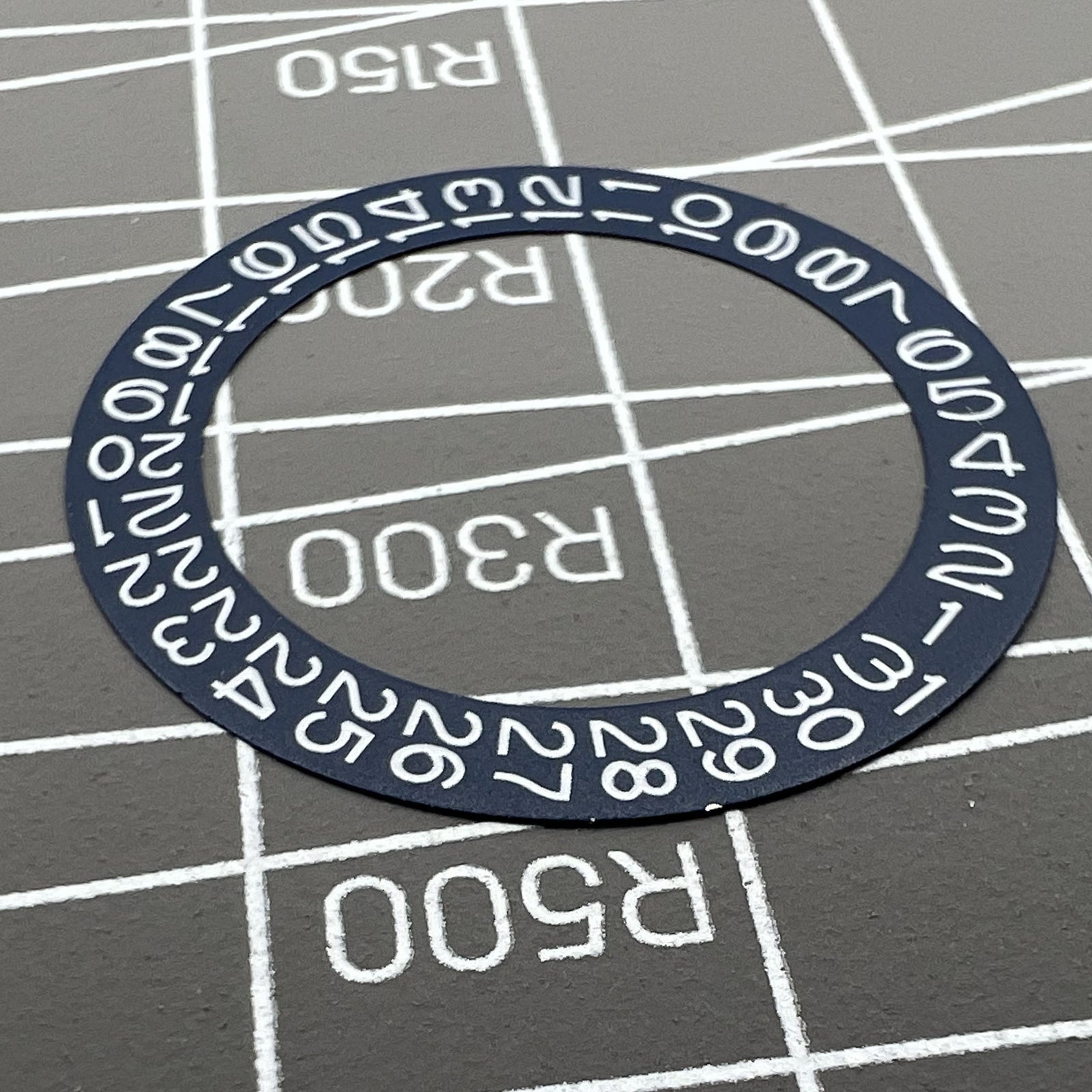 Denim Blue Background White Font Date Disk Wheel Overlay for Miyota NH35 NH36