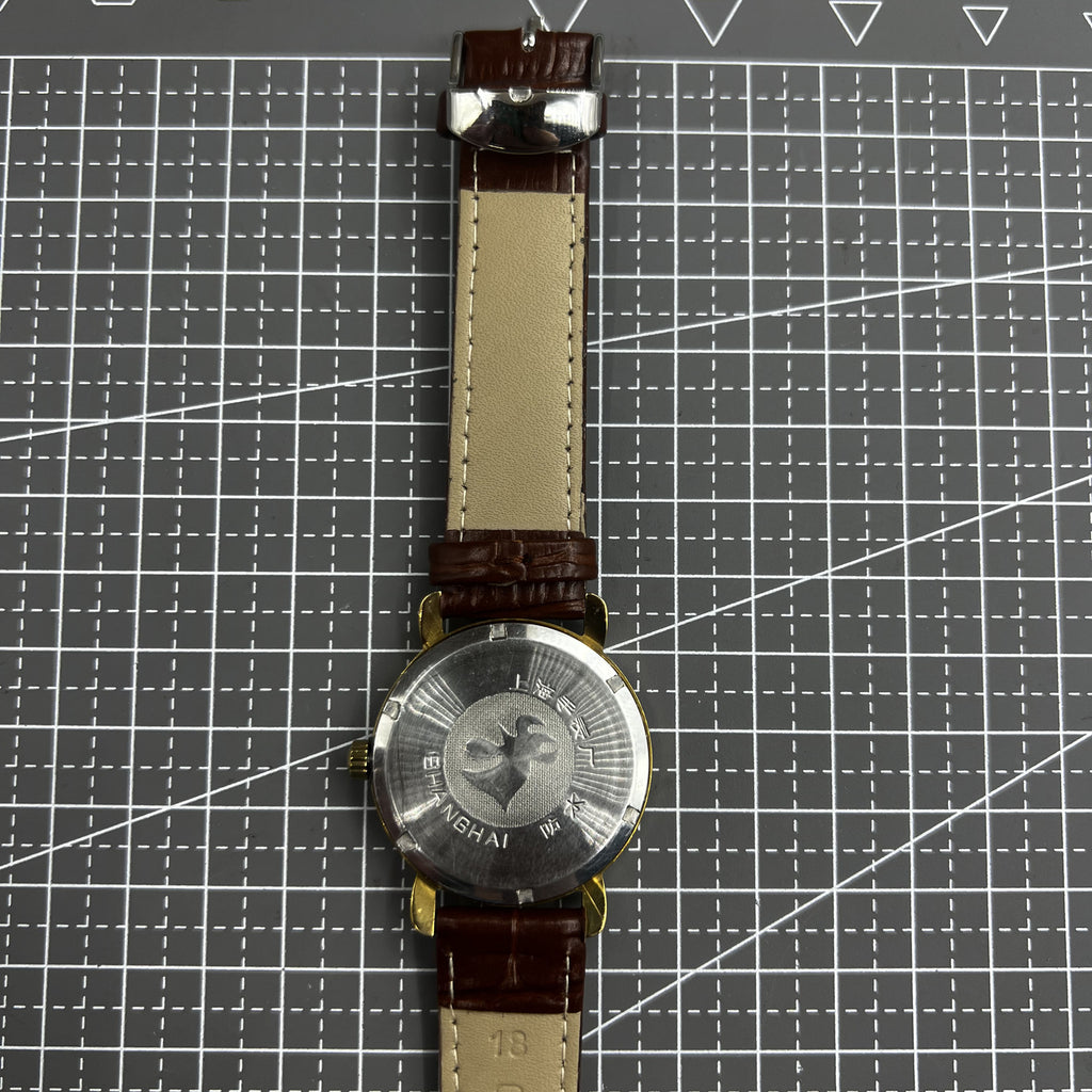 SHANGHAI JINJI Manual Mechanical Watch Roman Numerals 17 Jews Shock-Resistant