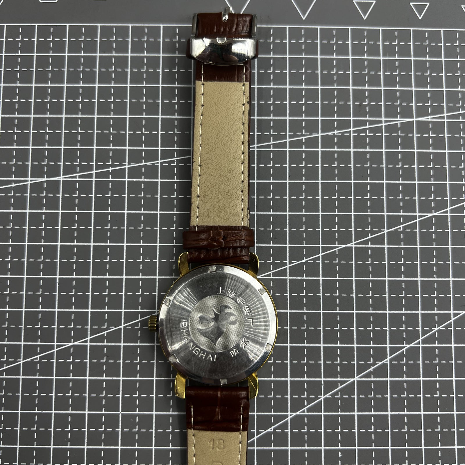 SHANGHAI JINJI Manual Mechanical Watch Roman Numerals 17 Jews Shock-Resistant