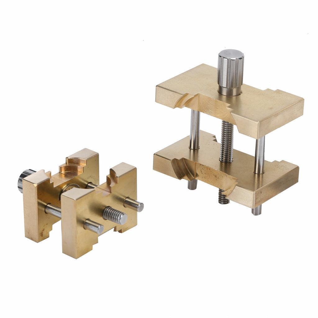 2PCS Watch Movement Holder Clamp Vise Copper Vintage Watchmakers Repair Tool