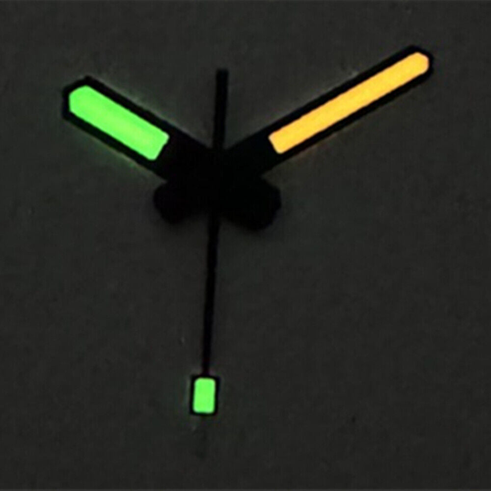 Green+Orange Lume Black Matted Trim Watch Hands for SKX007/SPR777 NH35A/NH36