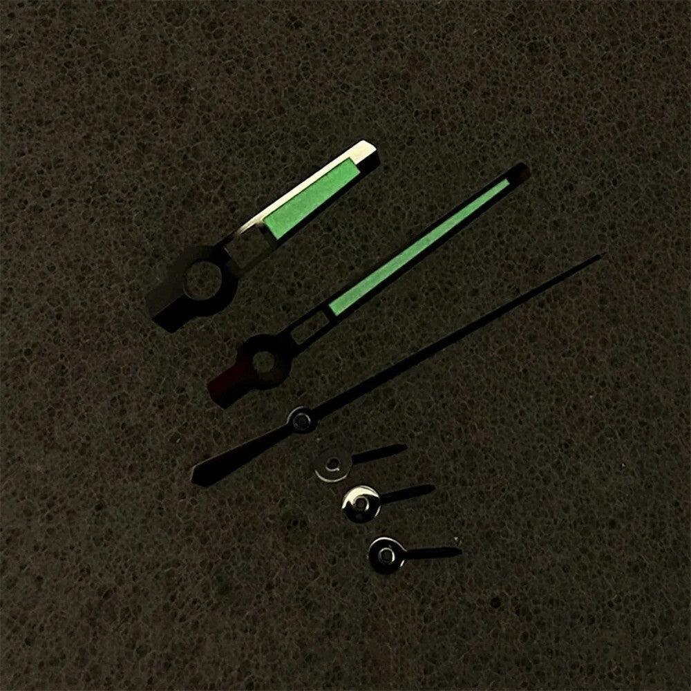 13mm Black Trim Green Luminous Watch Hands Set Fit for VK63 Movement Watch Part