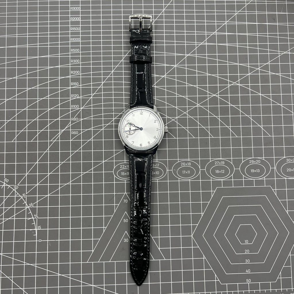 42mm Men Watch Manual Chain Up Seagull ST3600 Mechanical Movement White Dial
