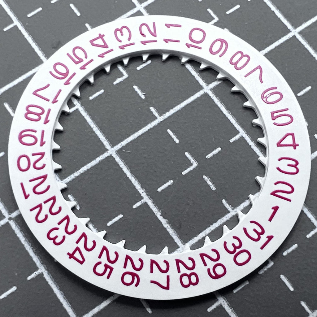 White Background Red Character Disk Date Wheel for Seiko NH35 NH36 Date@3