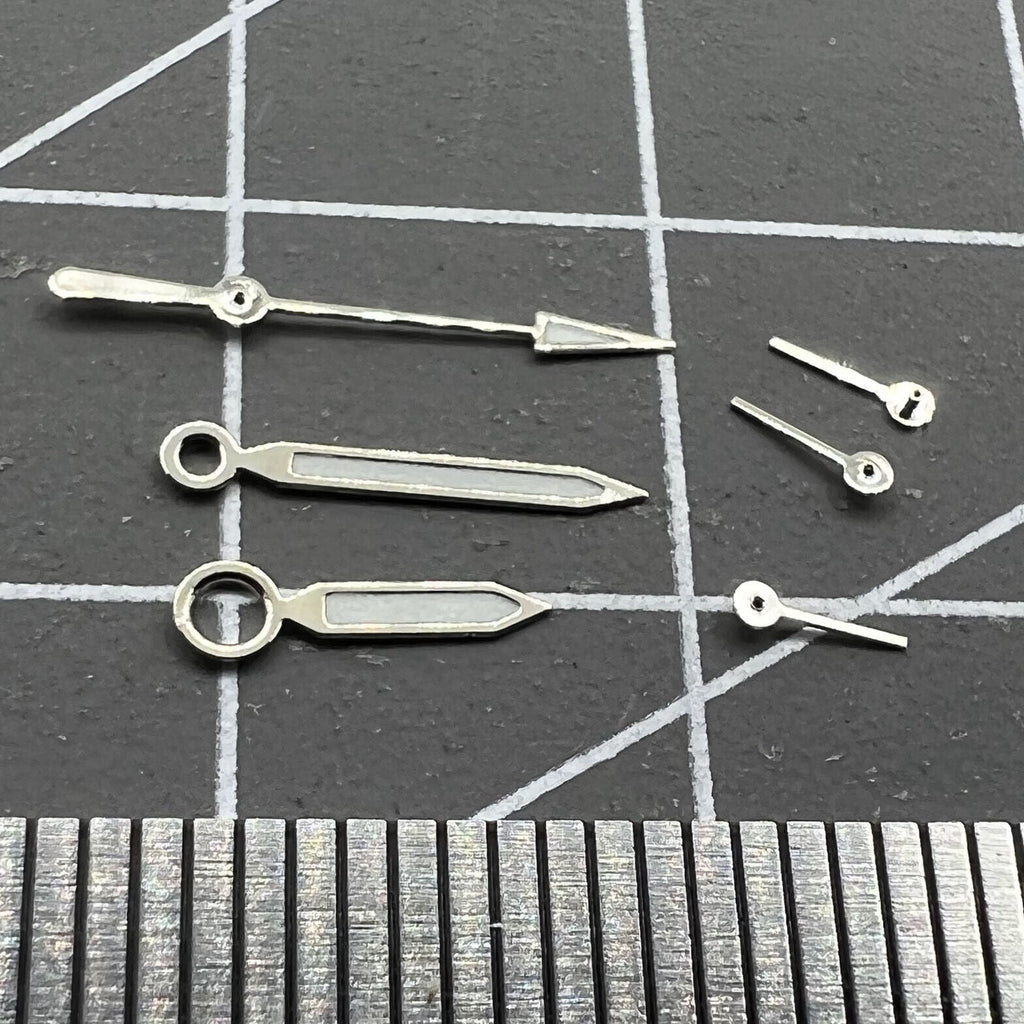 Green Lume Silver Trim Watch Hands Set for ISA 8162 ISA 8172 Quartz Movement