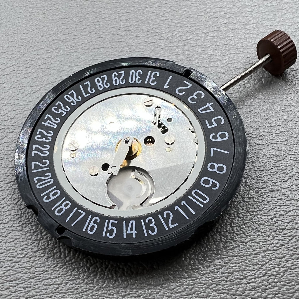 Swiss Black Disk Date At 6 Ronda 515 Watch Quartz Movement 3 Hands