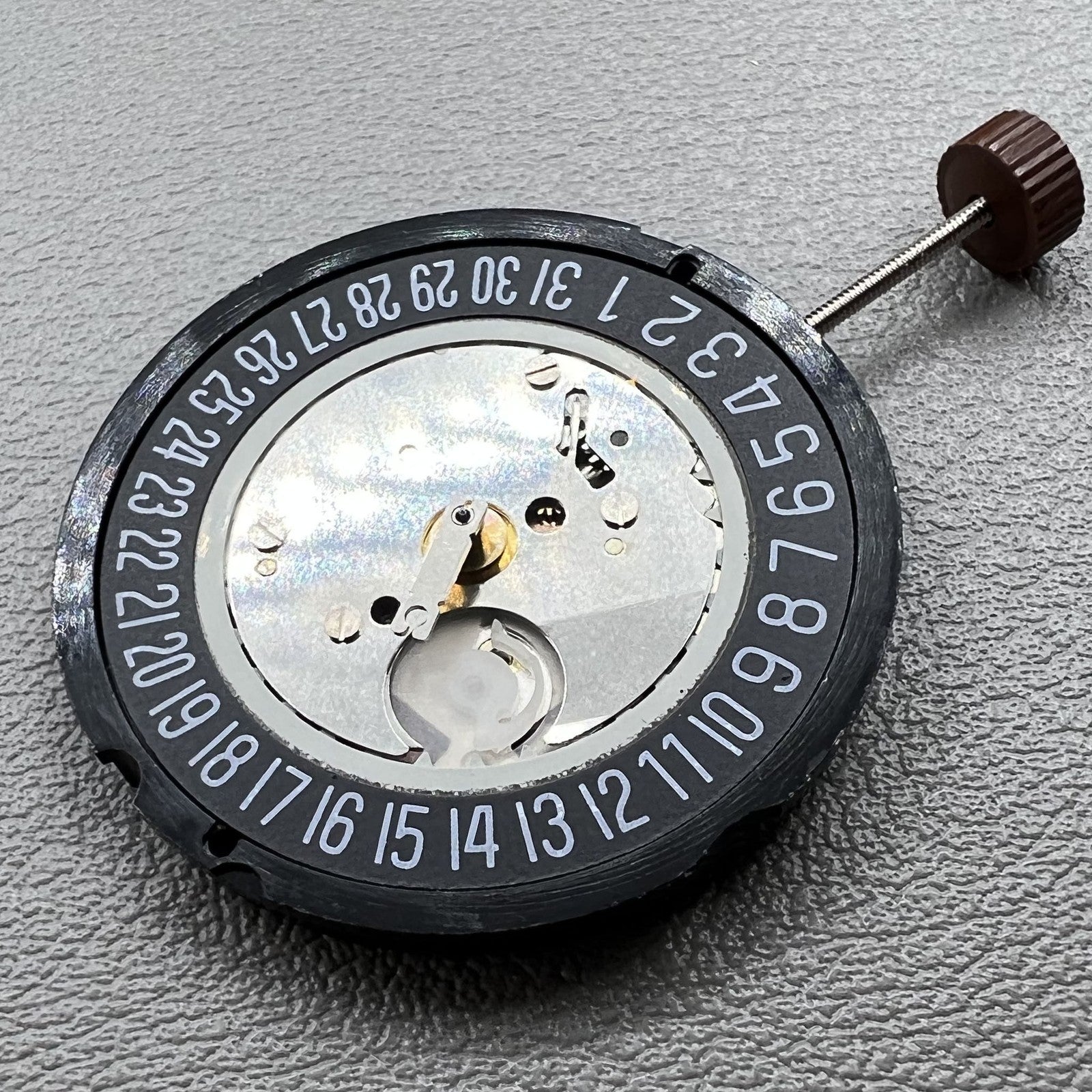 Swiss Black Disk Date At 6 Ronda 515 Watch Quartz Movement 3 Hands