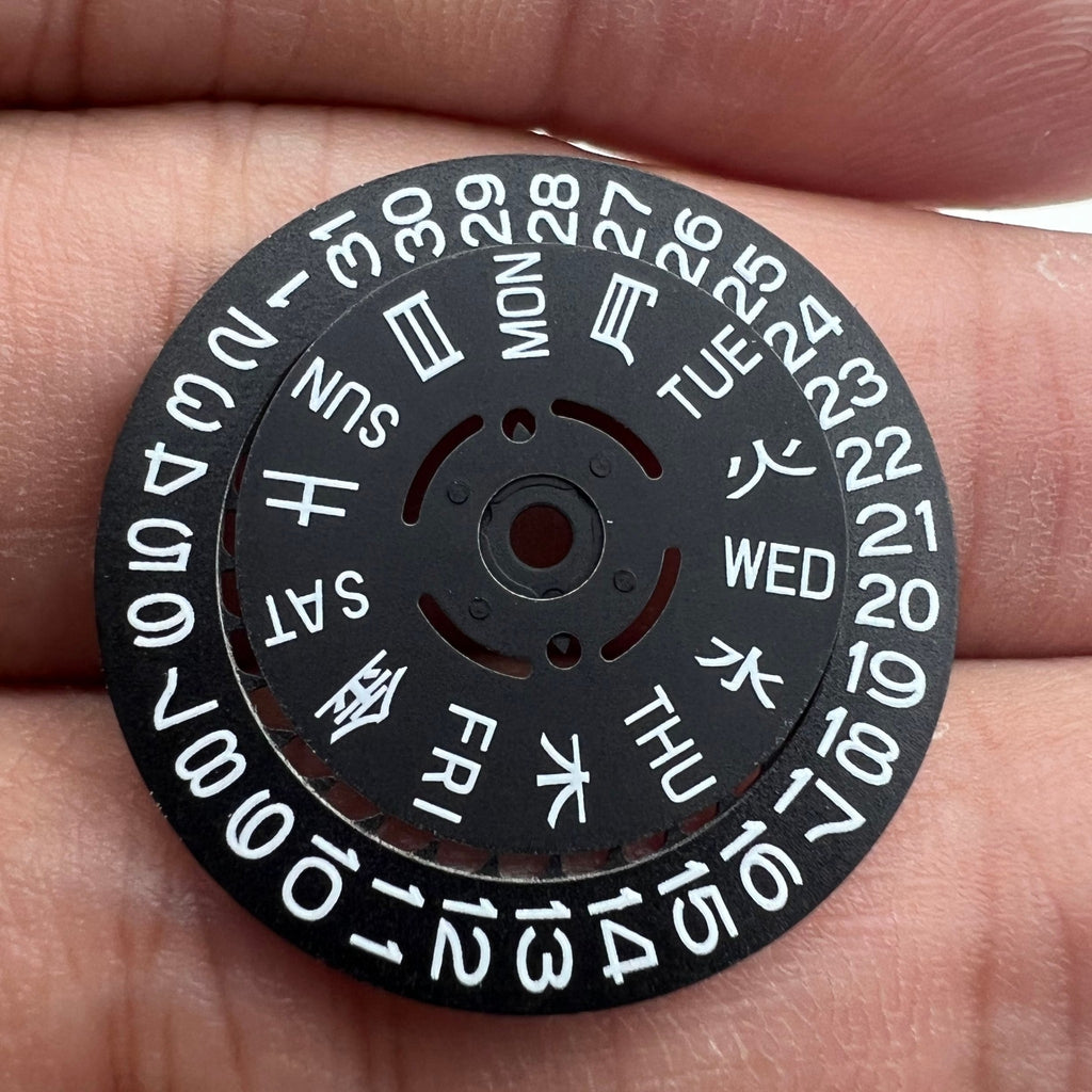 Green Lume Black Date Disk Wheel Week Wheel for Movement NH36 Date@3.8