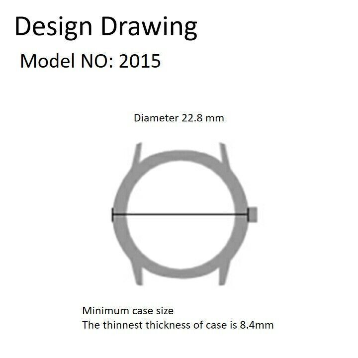 Miyota 2015 Japan Quartz Movement Date at 6