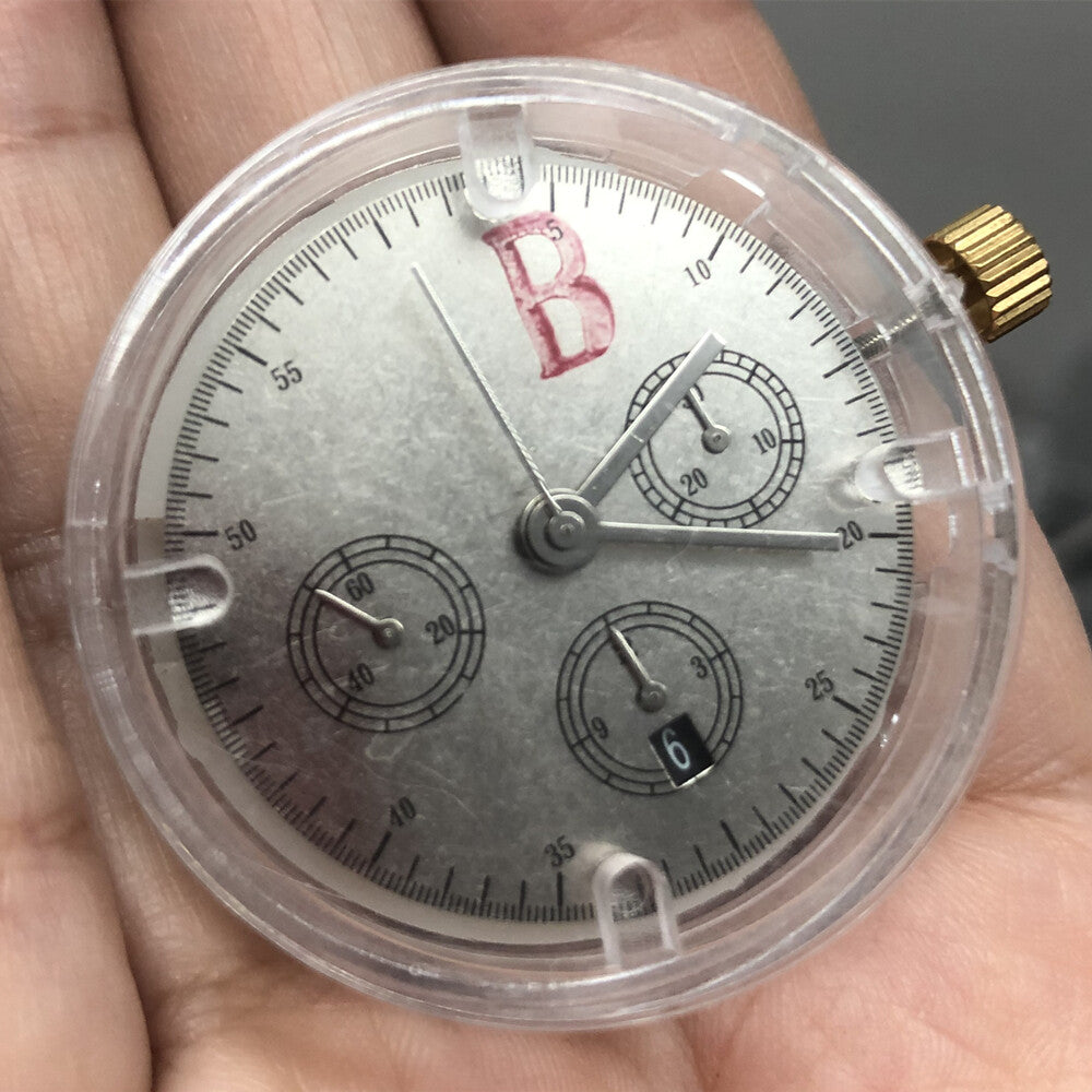 China Made 7750 Automatic Chronograph Movement @6 Single Calendar Second @9 ETA