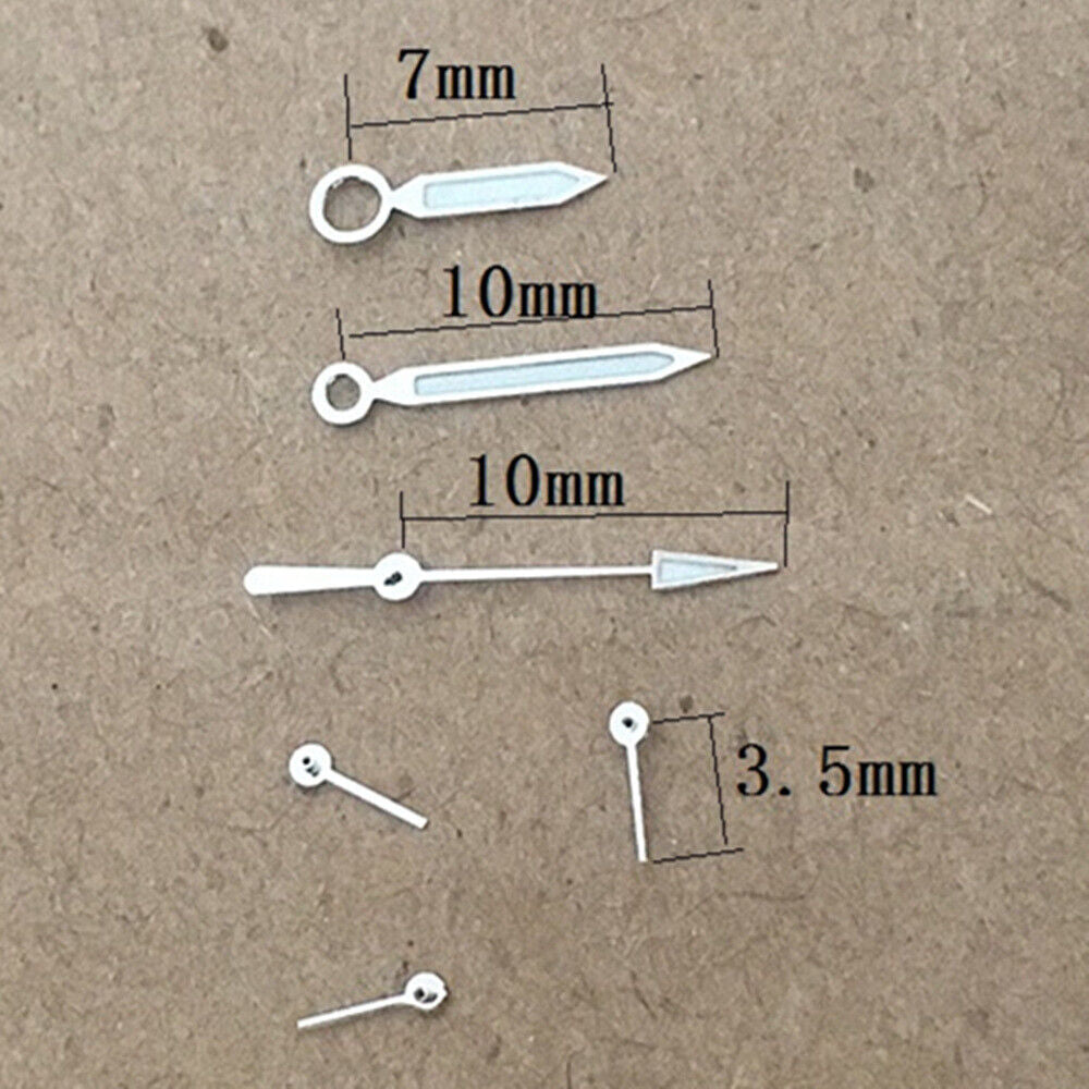 Green Lume Silver Trim Watch Hands for ISA 8162 ISA 8172 Quartz Movement