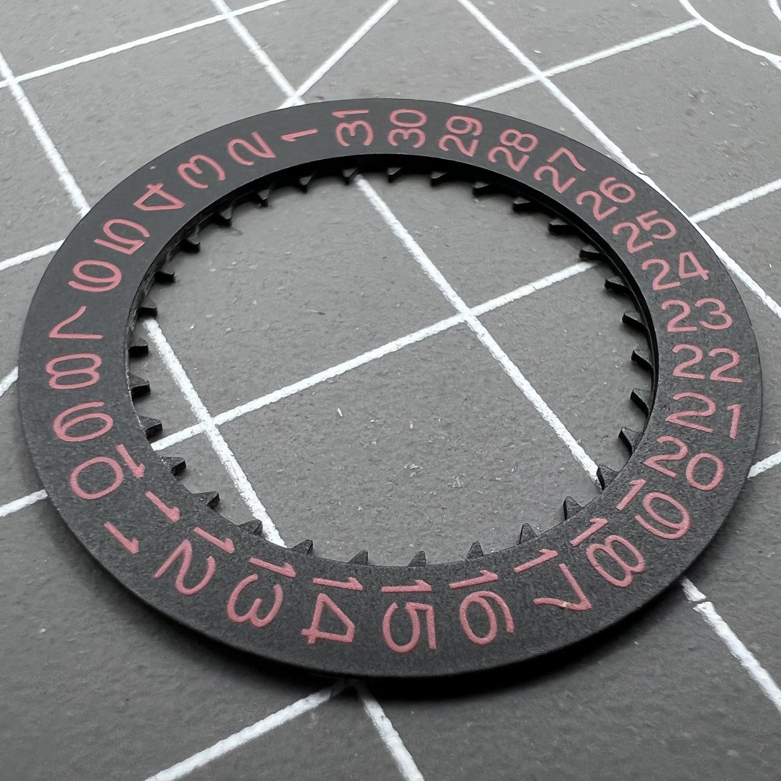 Black Date Disk Wheel Red Font for Movement NH36 NH35 Date@3 Crown@3.8