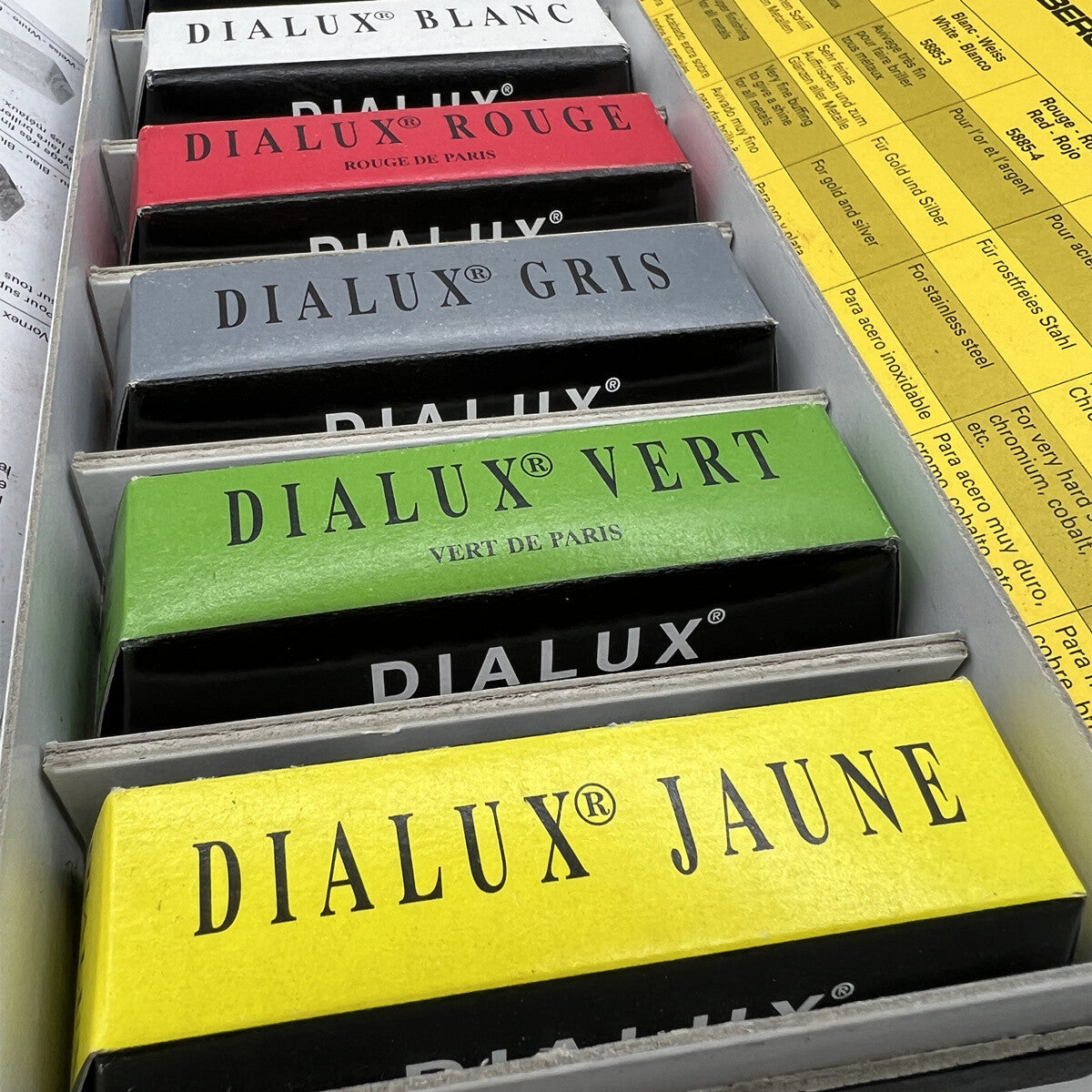 Bergeon 5885 DIALUX Rouge Polish Brossage Assortment of 7 Polishing Products